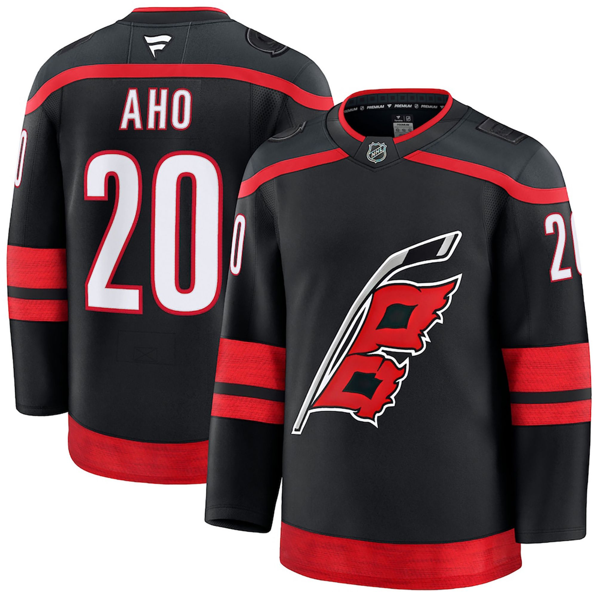 NHL Men's Carolina Hurricanes Black Sebastian Aho #20 Home Authentic Jersey
