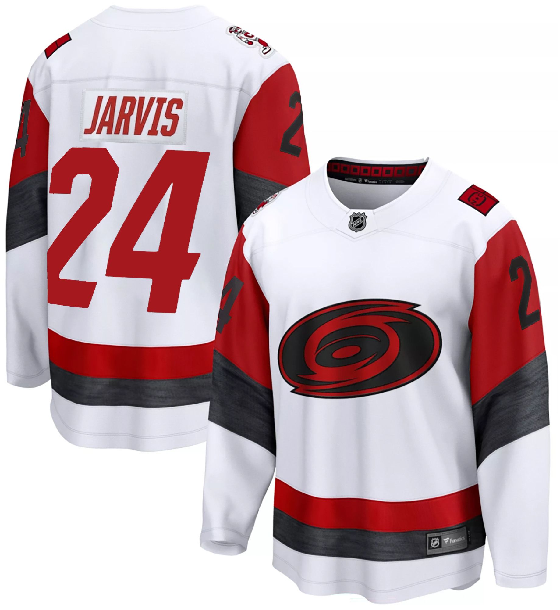 NHL Men's Carolina Hurricanes White Seth Jarvis #24 Away Replica Jersey