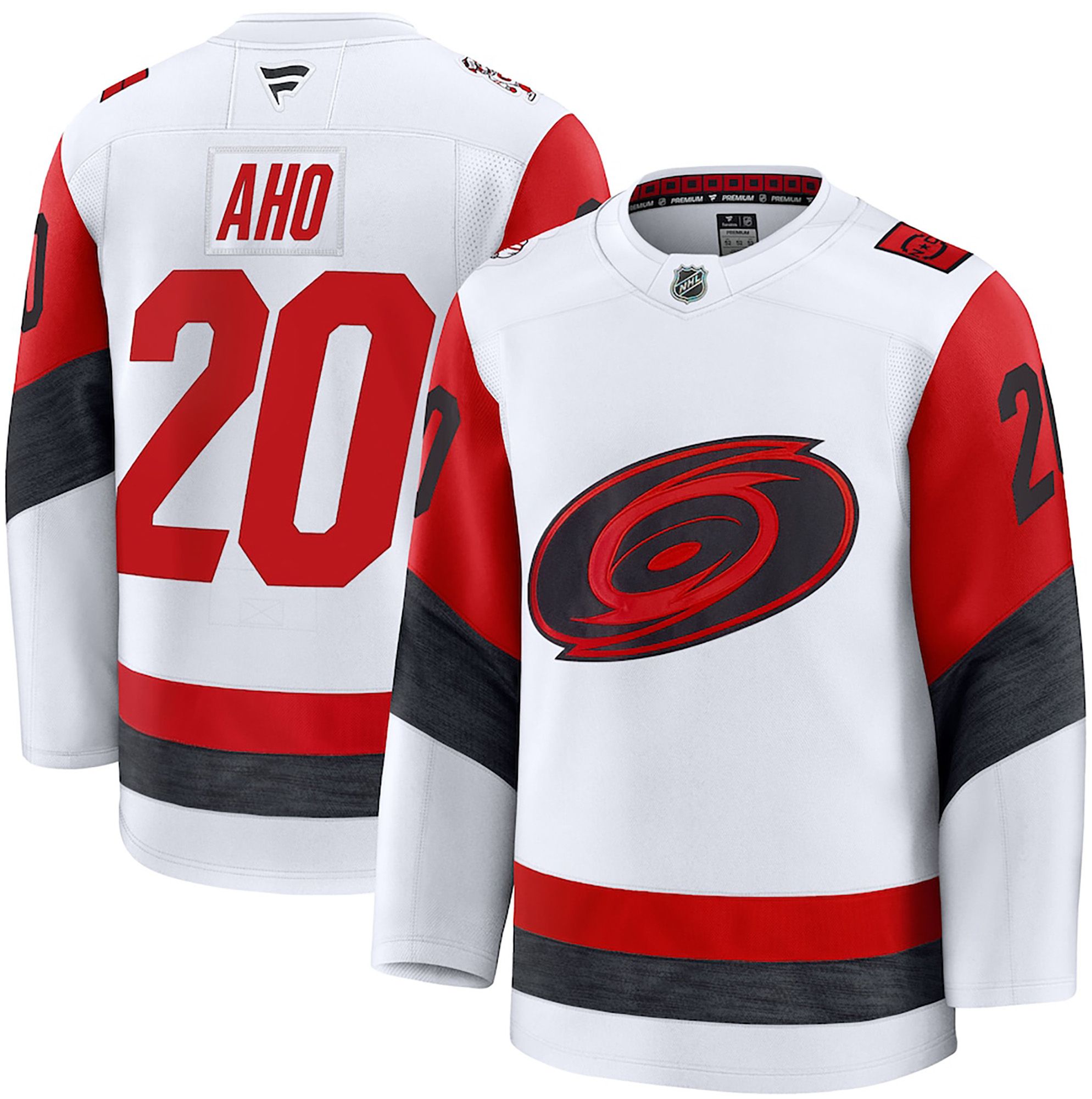 NHL Men's Carolina Hurricanes White Sebastian Aho #20 Away Authentic Jersey