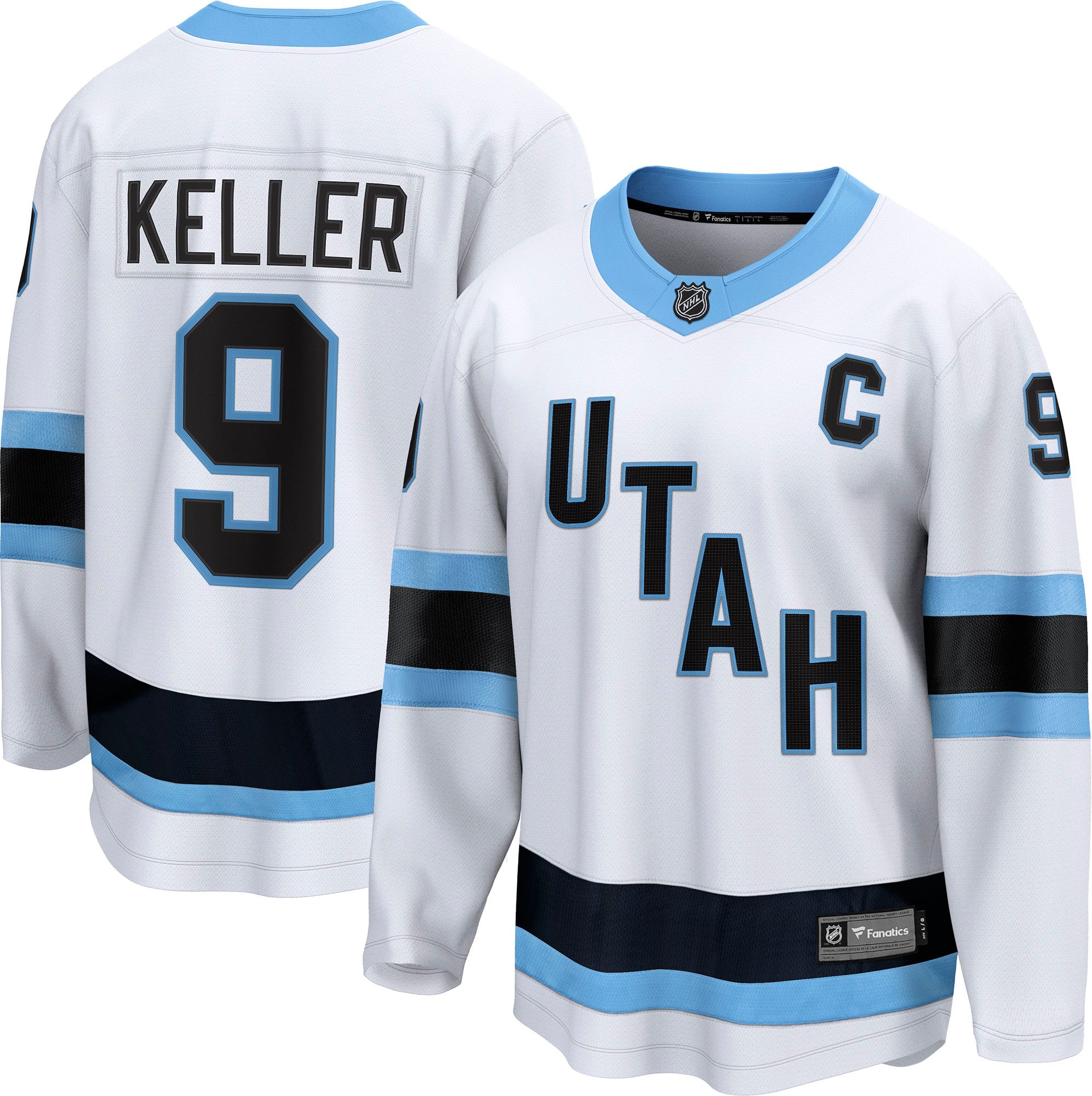 NHL Men's Utah Mammoth Clayton Keller #9 White Premium Authentic Away Jersey