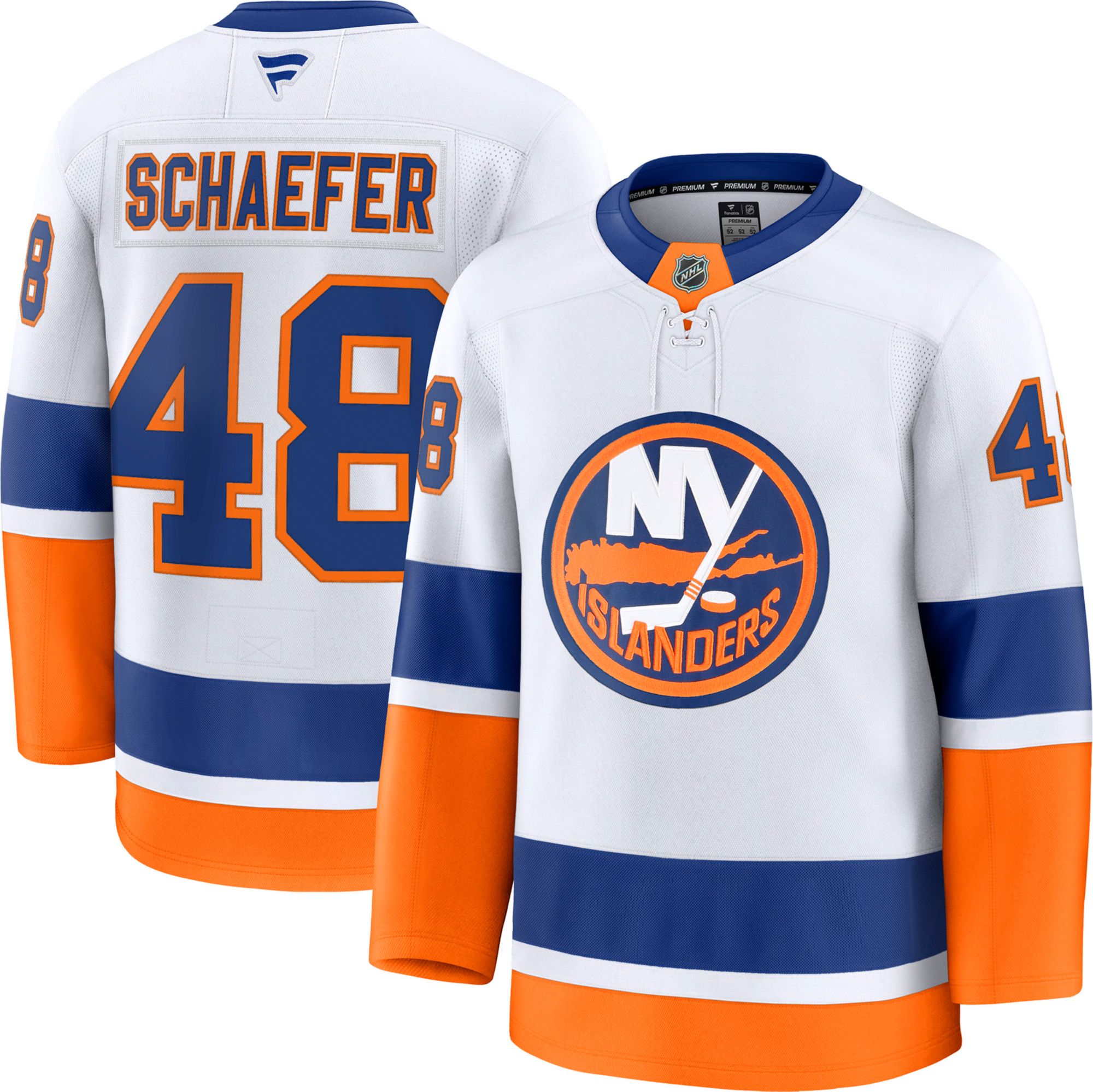 NHL Men's New York Islanders Matthew Schaefer #48 White Premium Authentic Away Jersey