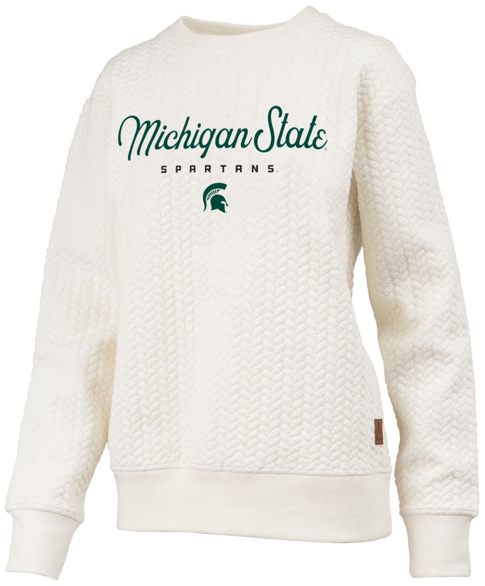Pressbox Women's Michigan State Spartans Textured Crewneck Sweatshirt