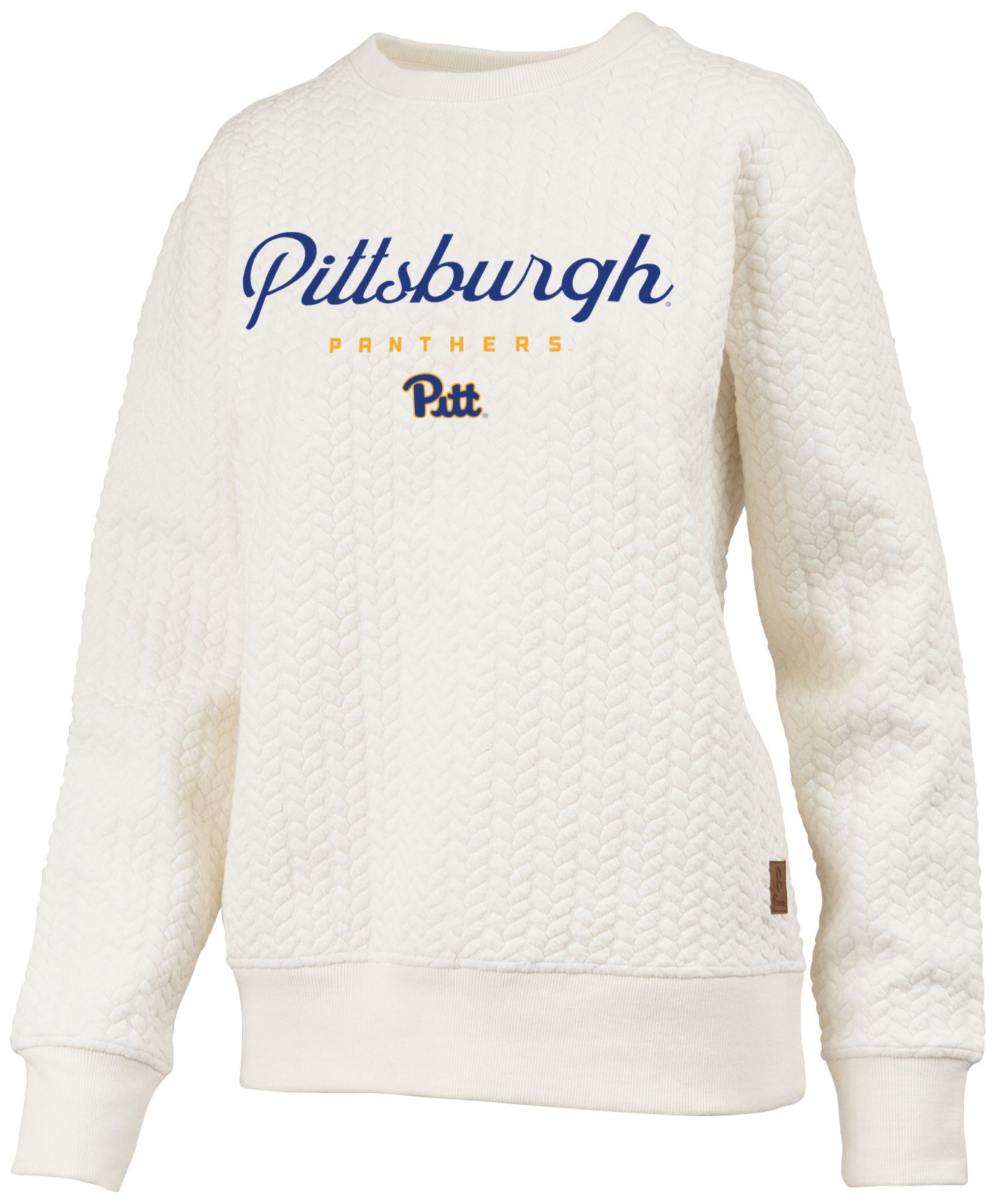 Pressbox Women's Pitt Panthers Textured Crewneck Sweatshirt
