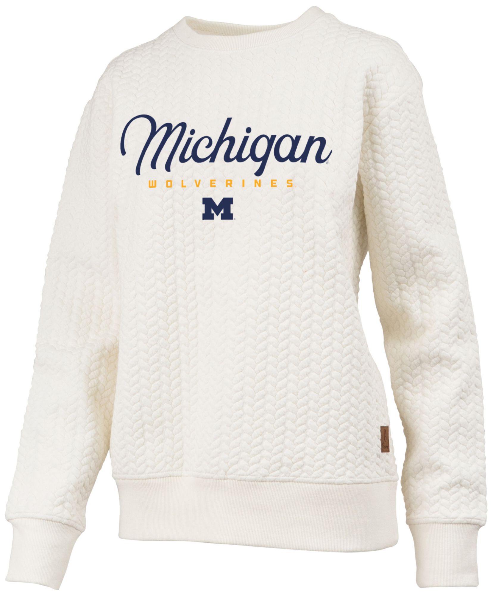 Pressbox Women's Michigan Wolverines Textured Crewneck Sweatshirt