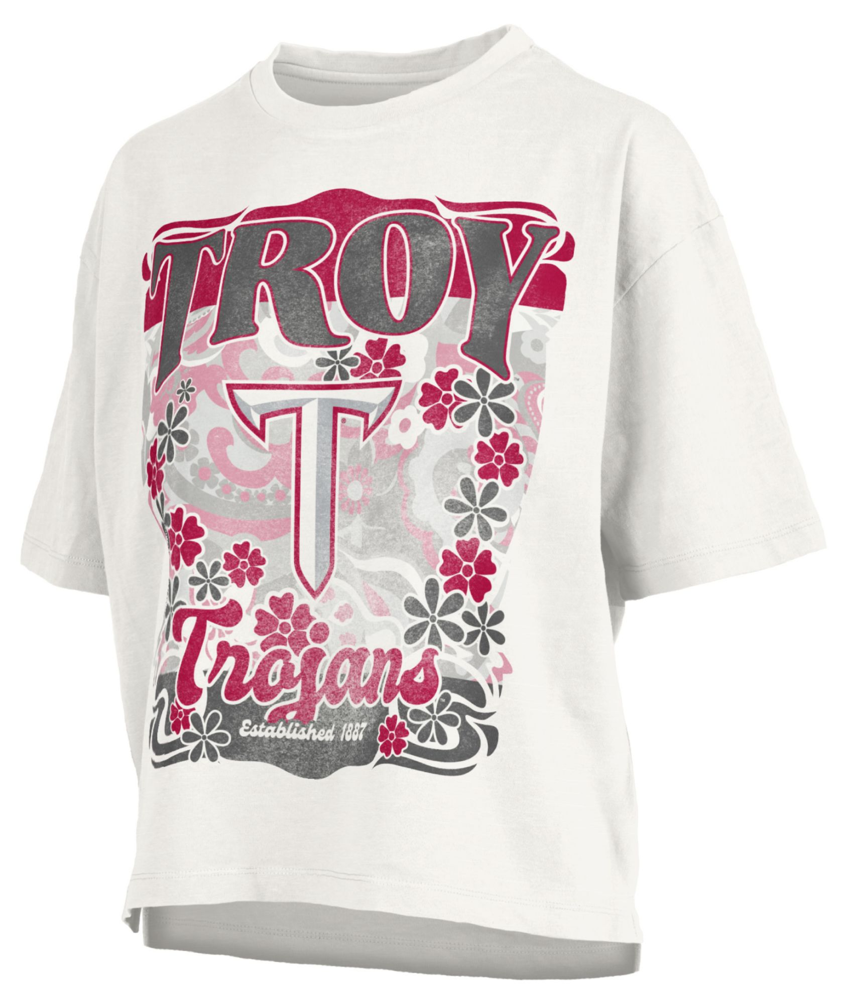 Pressbox Women's Troy Trojans White Marley T-Shirt