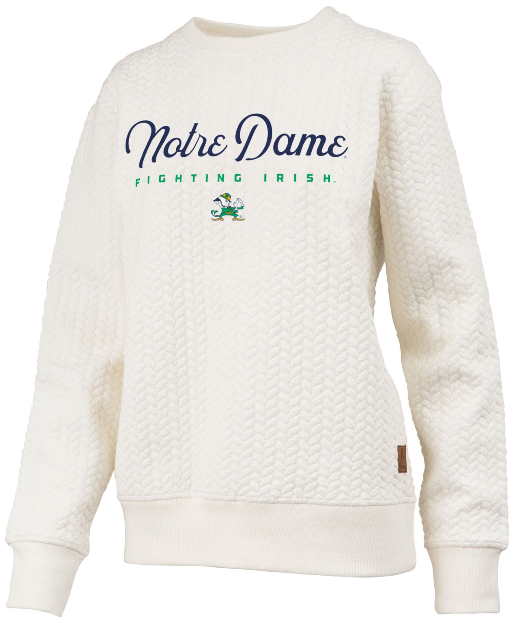 Pressbox Women's Notre Dame Fighting Irish Textured Crewneck Sweatshirt