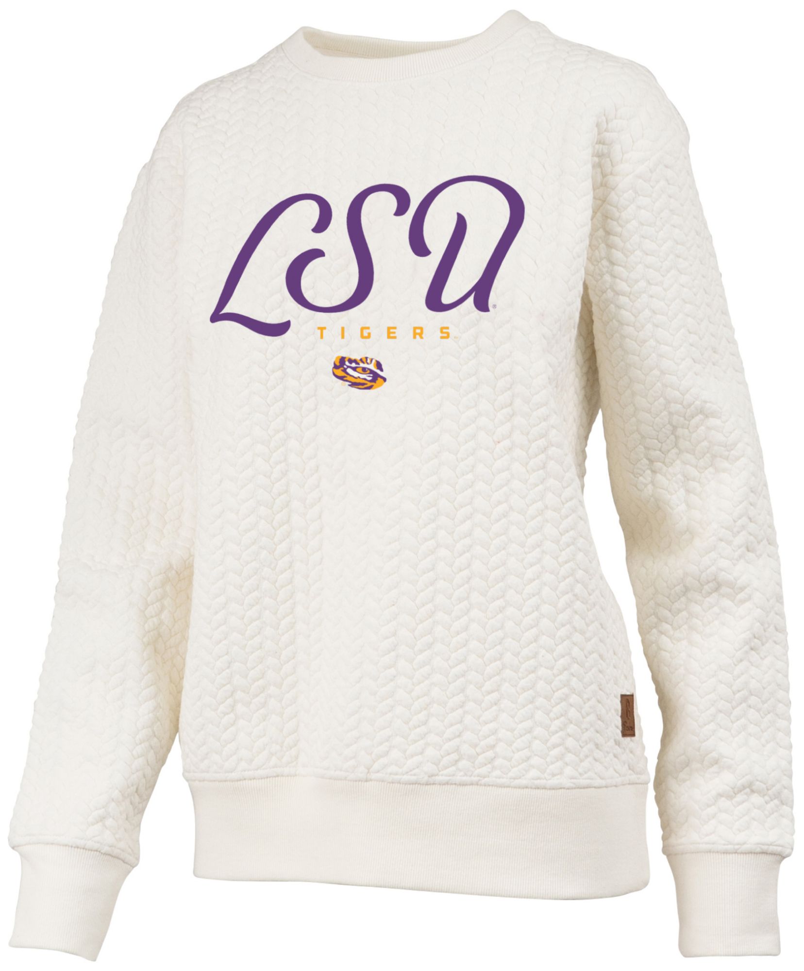 Pressbox Women's LSU Tigers Textured Crewneck Sweatshirt