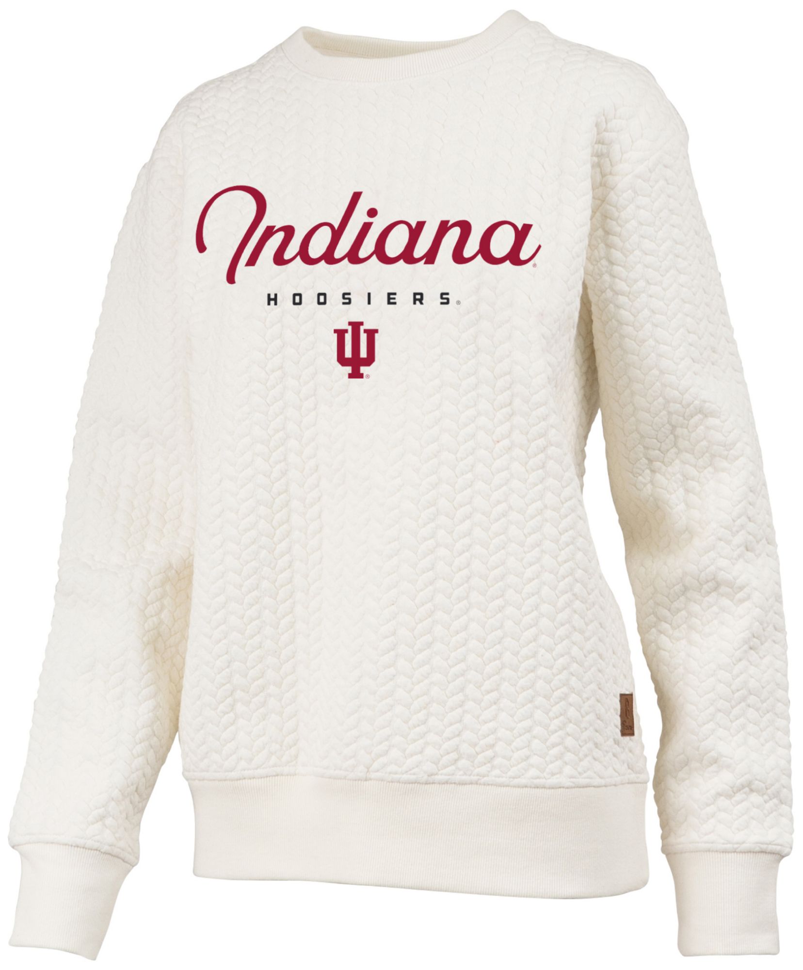 Pressbox Women's Indiana Hoosiers Textured Crewneck Sweatshirt