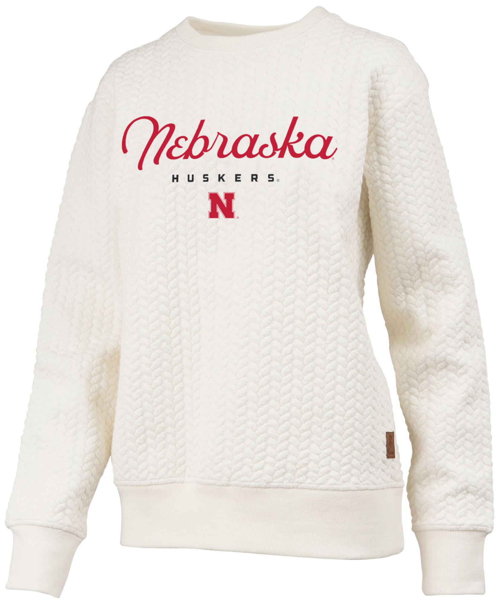Pressbox Women's Nebraska Cornhuskers Textured Crewneck Sweatshirt