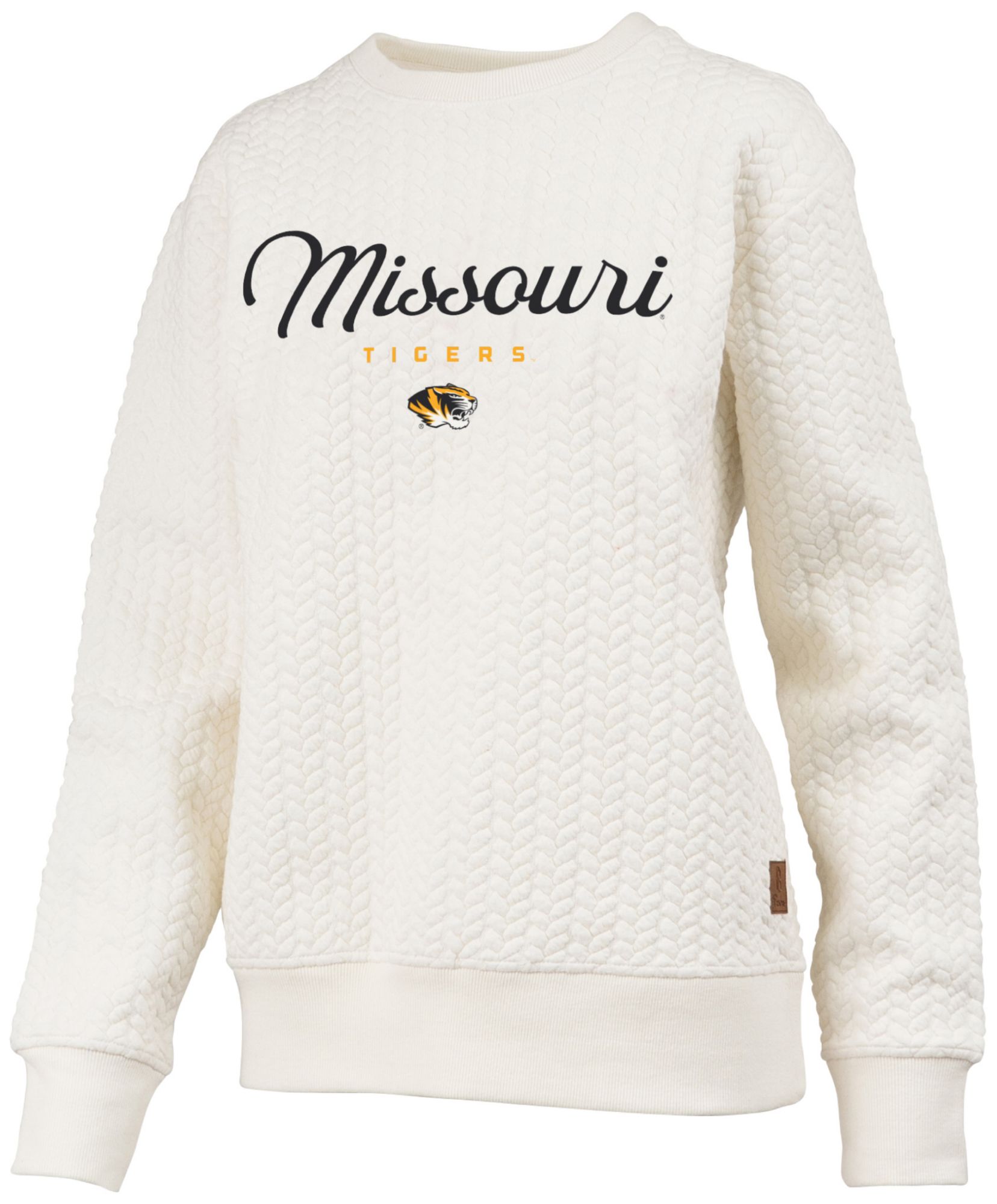 Pressbox Women's Missouri Tigers Textured Crewneck Sweatshirt