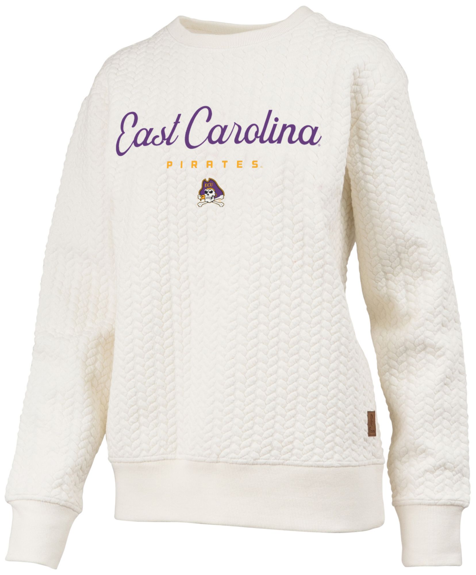 Pressbox Women's East Carolina Pirates Textured Crewneck Sweatshirt