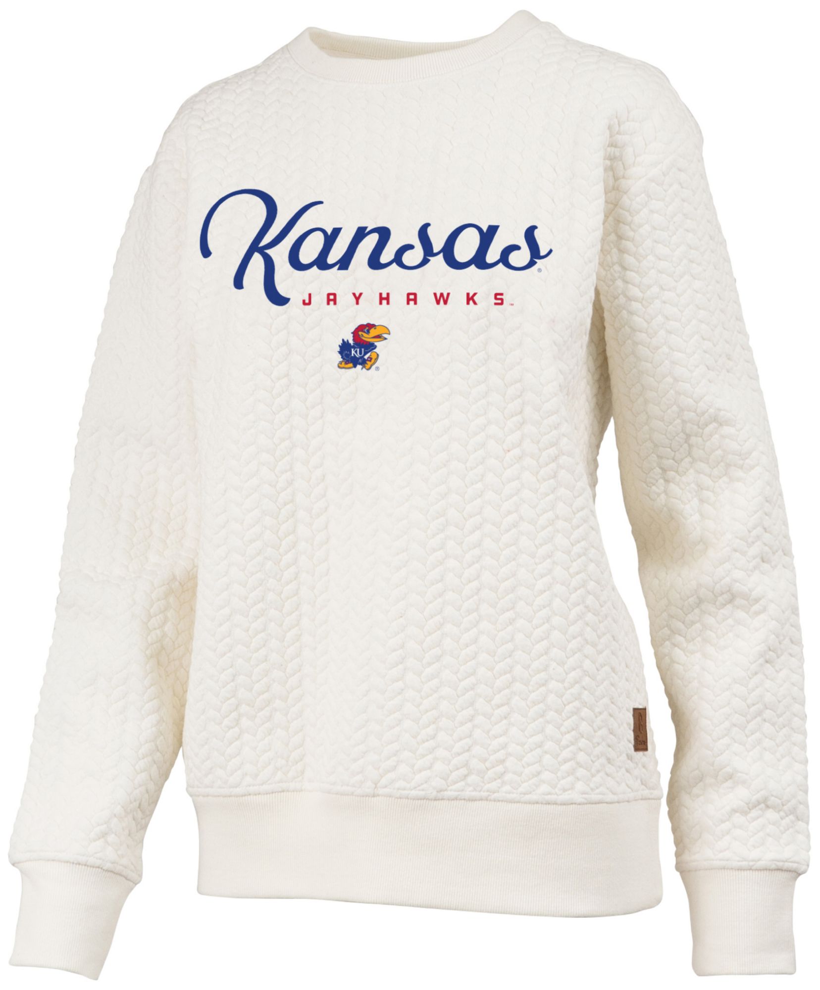 Pressbox Women's Kansas Jayhawks Textured Crewneck Sweatshirt