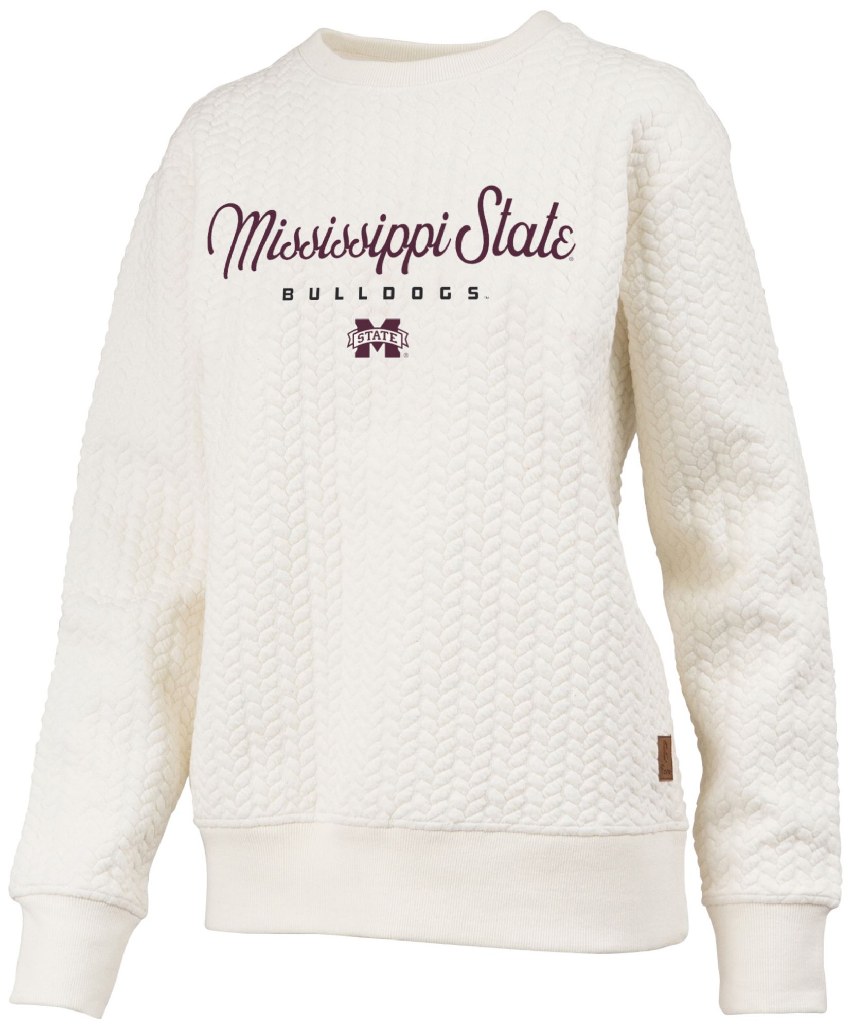 Pressbox Women's Mississippi State Bulldogs Textured Crewneck Sweatshirt