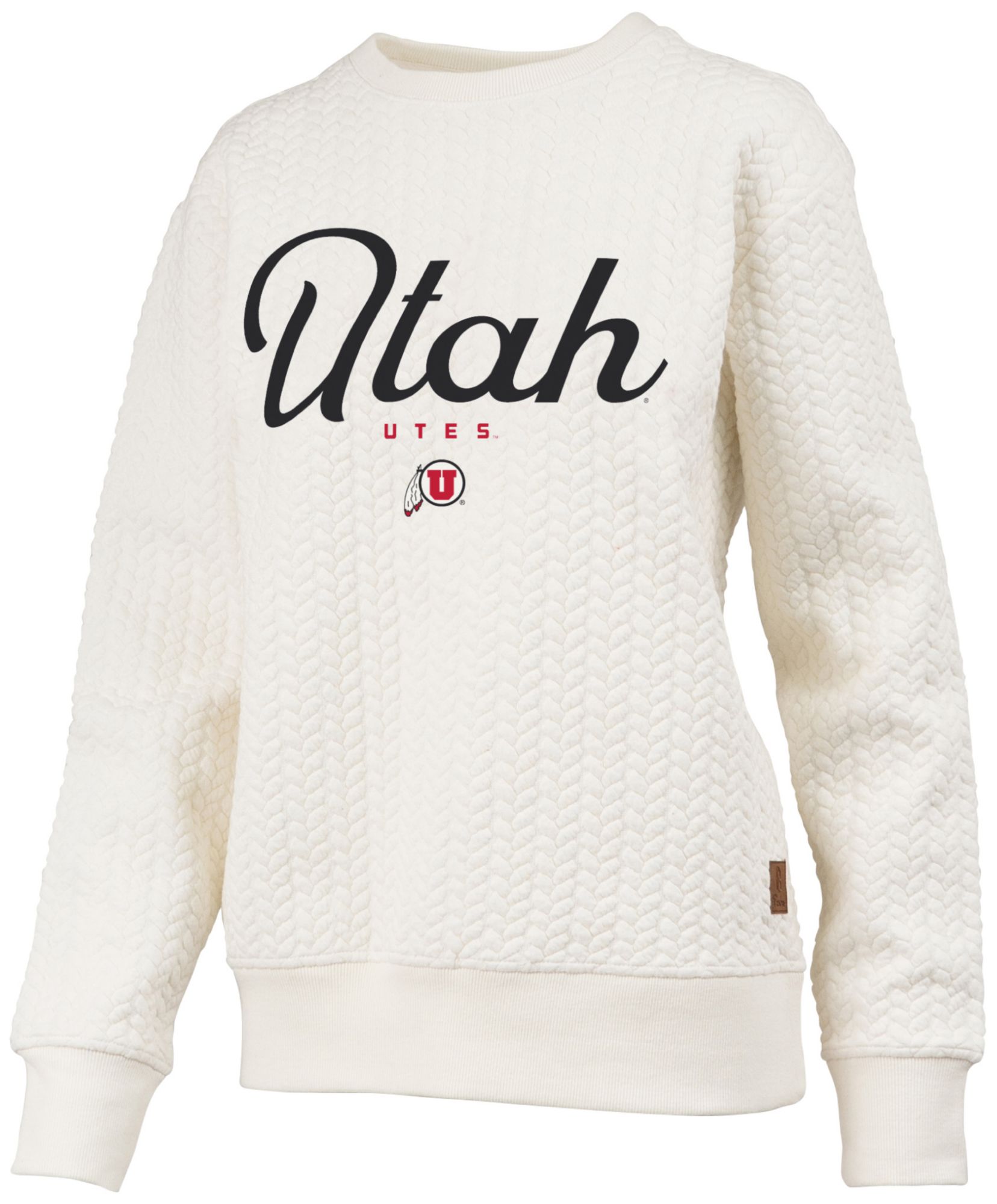 Pressbox Women's Utah Utes Textured Crewneck Sweatshirt