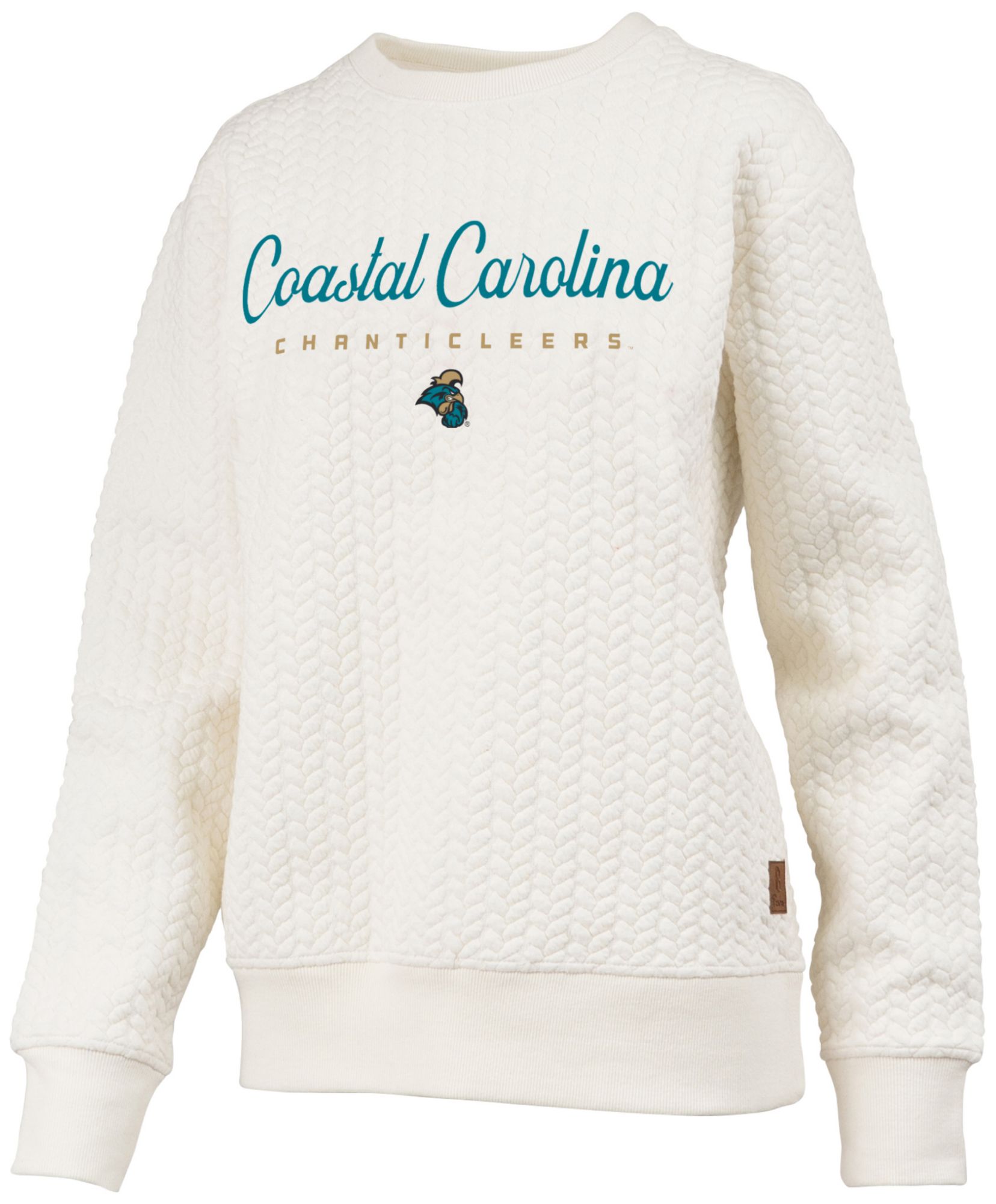Pressbox Women's Coastal Carolina Chanticleers Textured Crewneck Sweatshirt