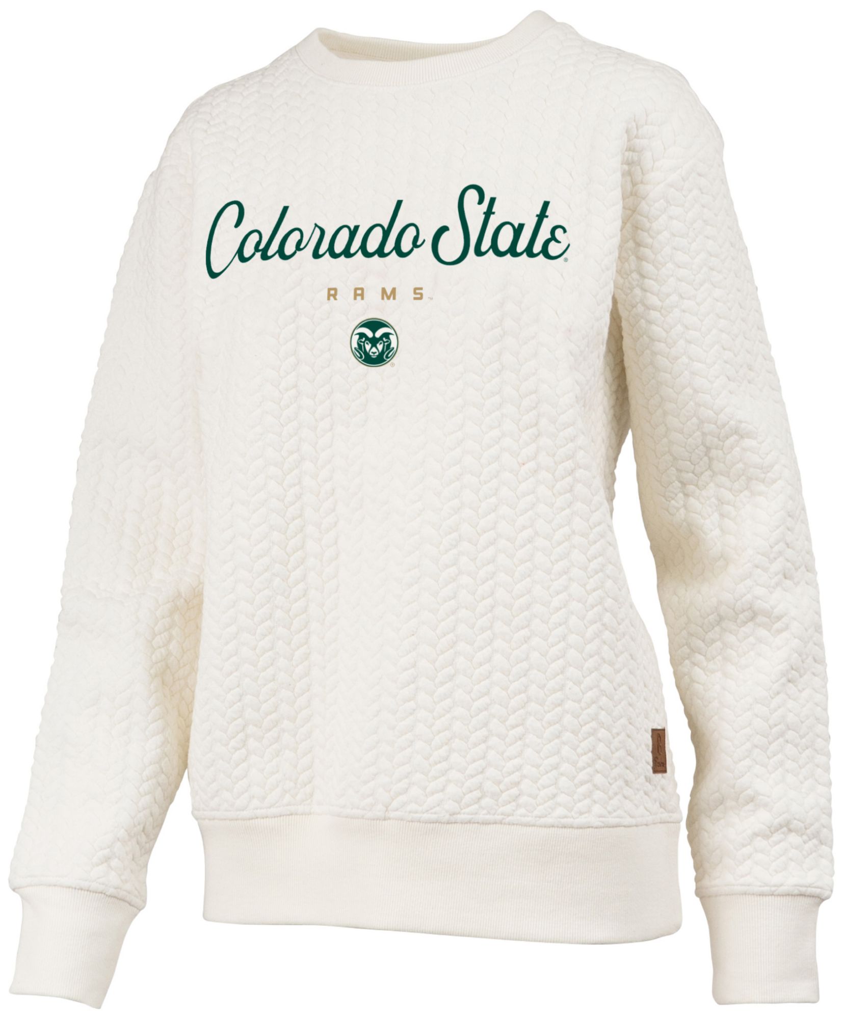 Pressbox Women's Colorado State Rams Textured Crewneck Sweatshirt