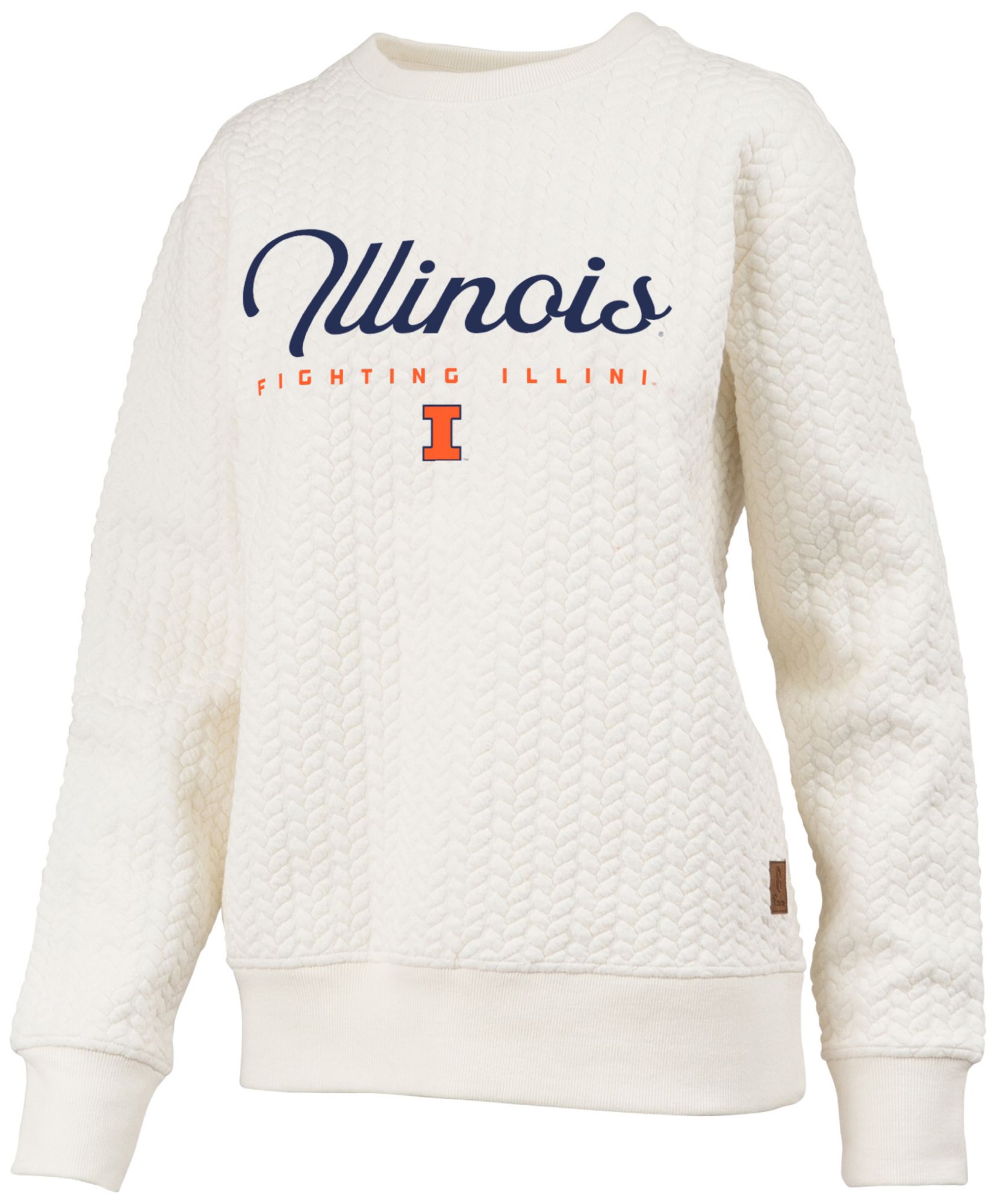 Pressbox Women's Illinois Fighting Illini Textured Crewneck Sweatshirt