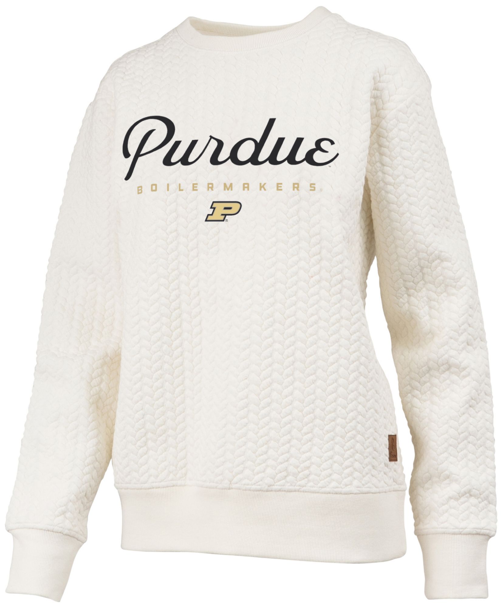Pressbox Women's Purdue Boilermakers Textured Crewneck Sweatshirt