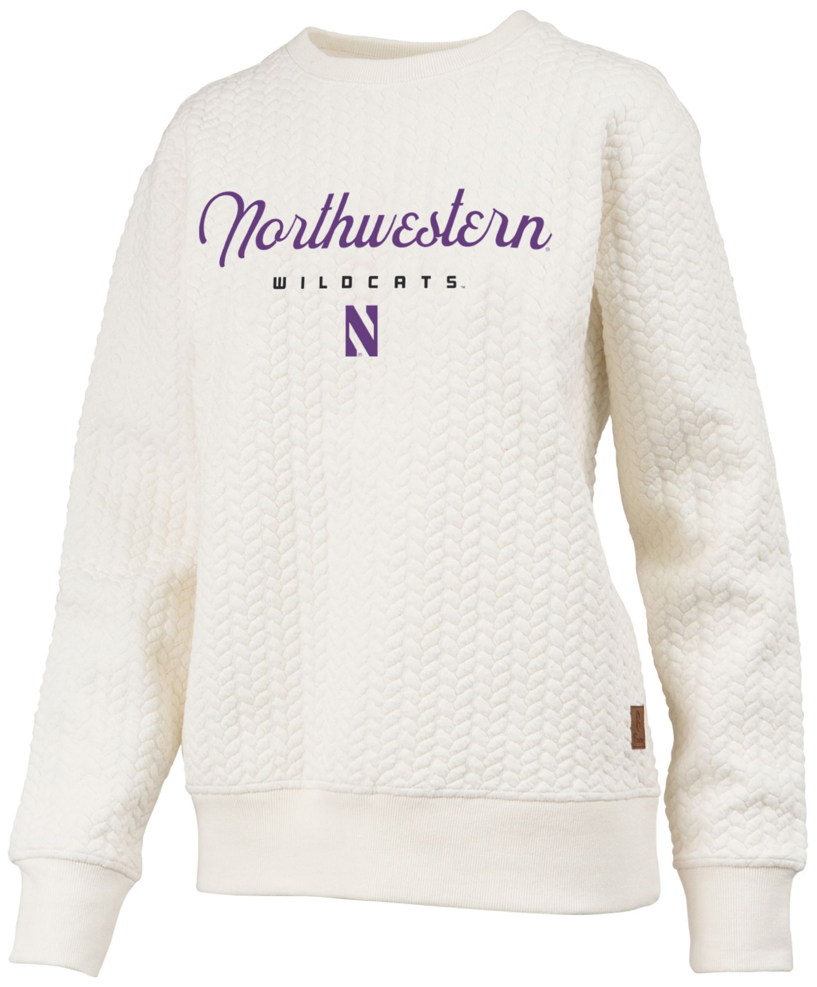 Pressbox Women's Northwestern Wildcats Textured Crewneck Sweatshirt