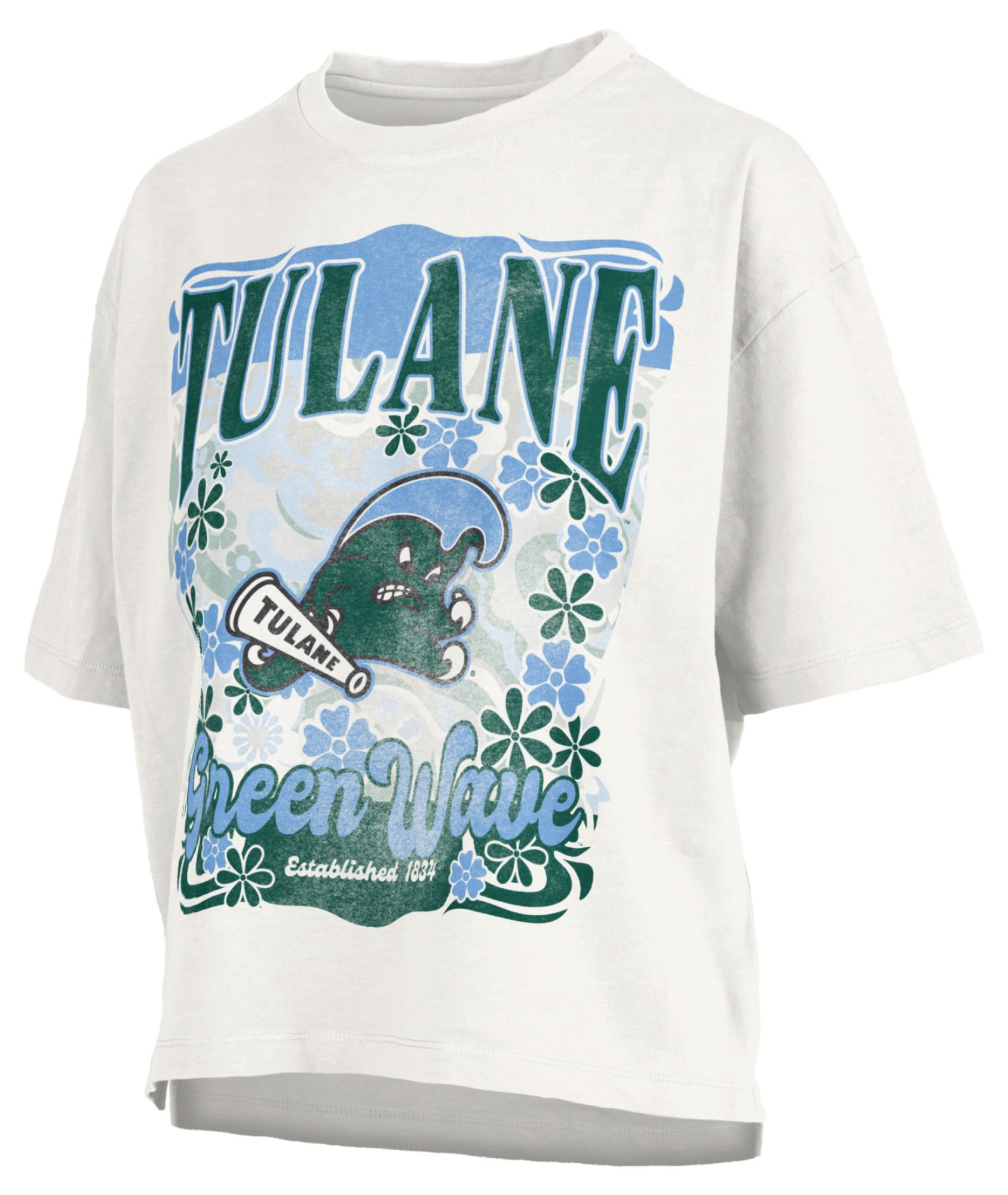 Pressbox Women's Tulane Green Wave White Marley T-Shirt