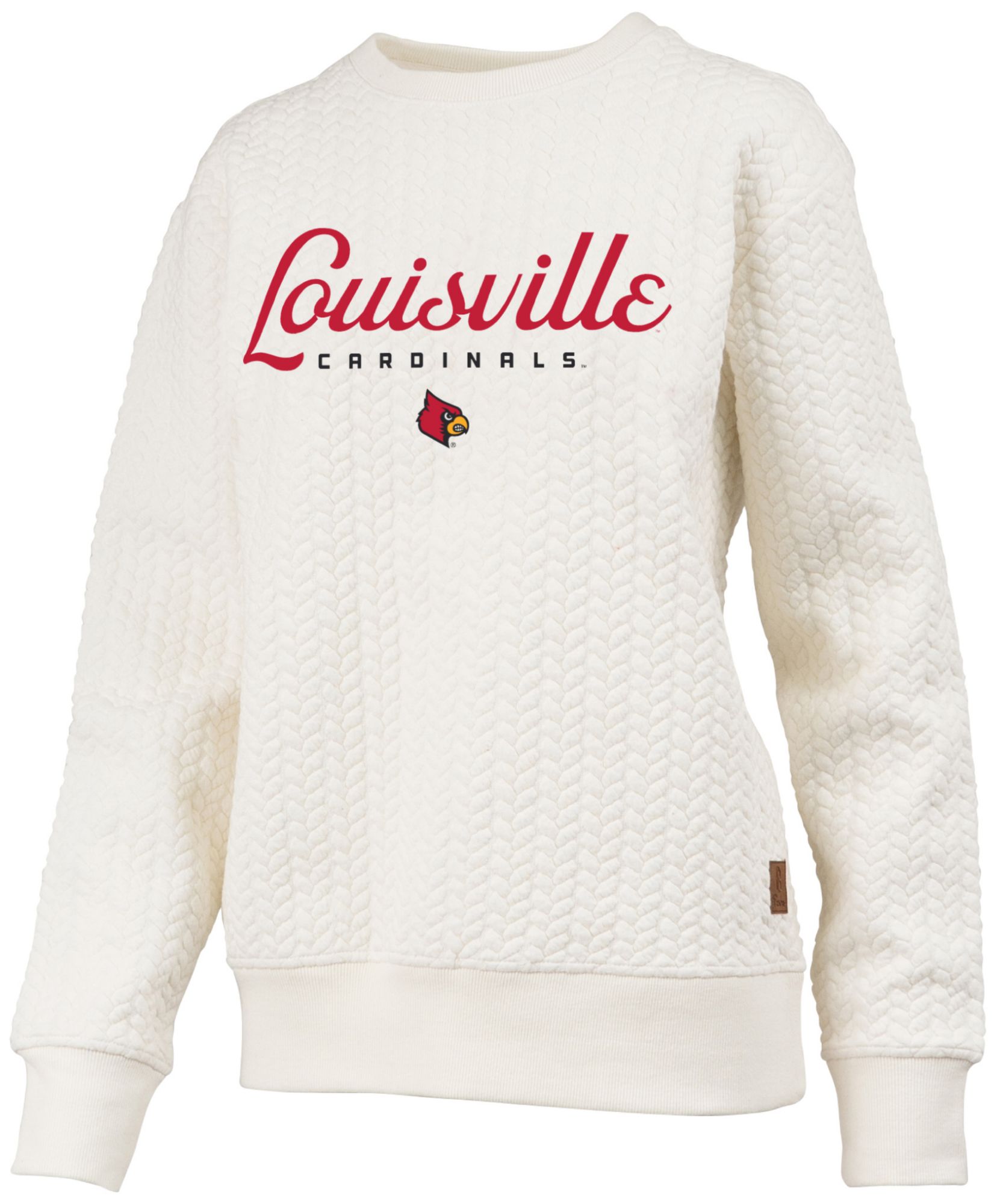 Pressbox Women's Louisville Cardinals Textured Crewneck Sweatshirt