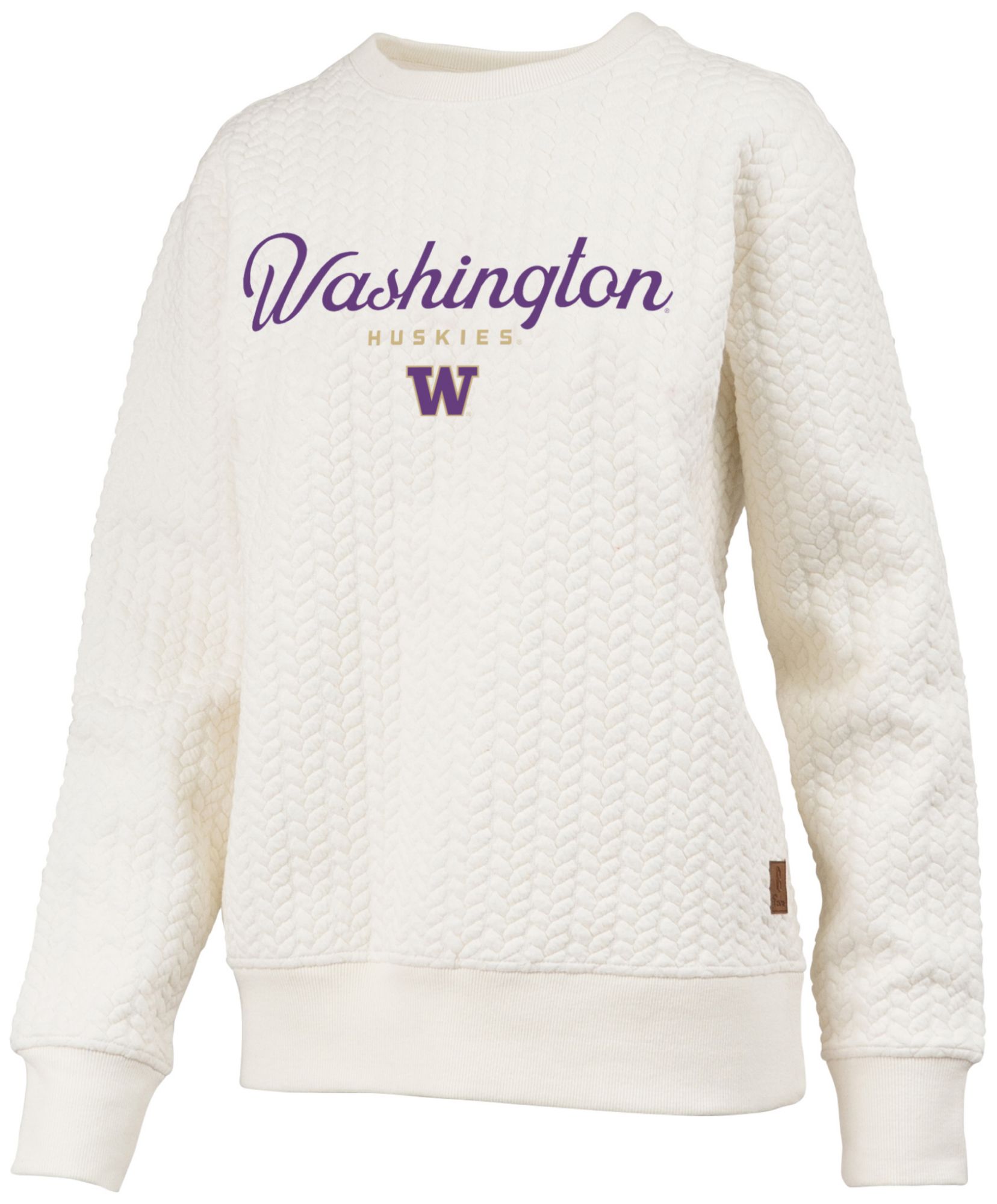 Pressbox Women's Washington Huskies Textured Crewneck Sweatshirt