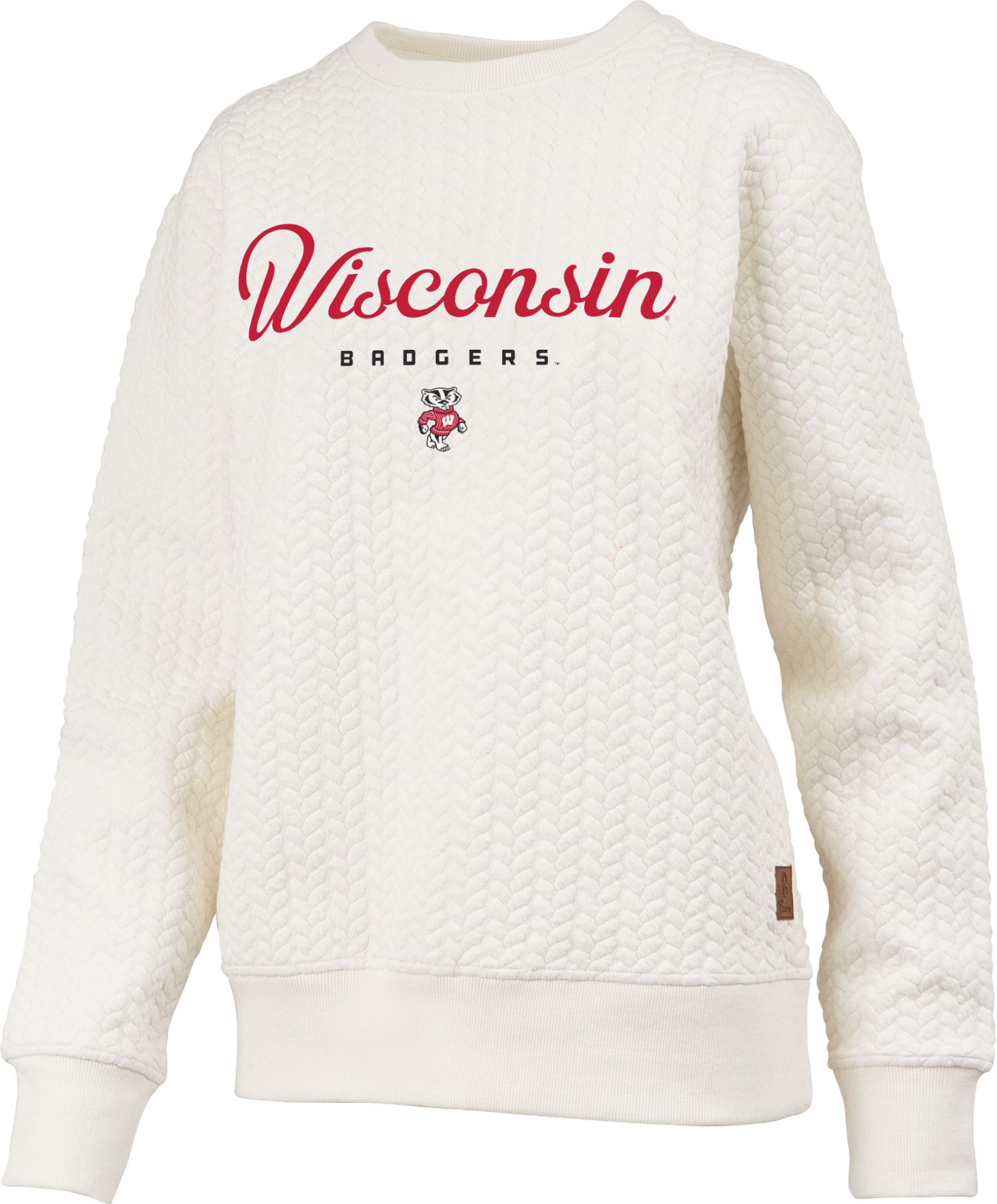 Pressbox Women's Wisconsin Badgers Textured Crewneck Sweatshirt