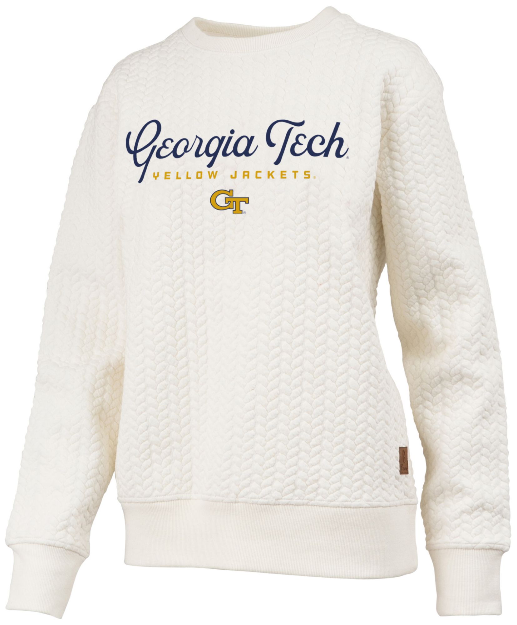 Pressbox Women's Georgia Tech Yellow Jackets Textured Crewneck Sweatshirt