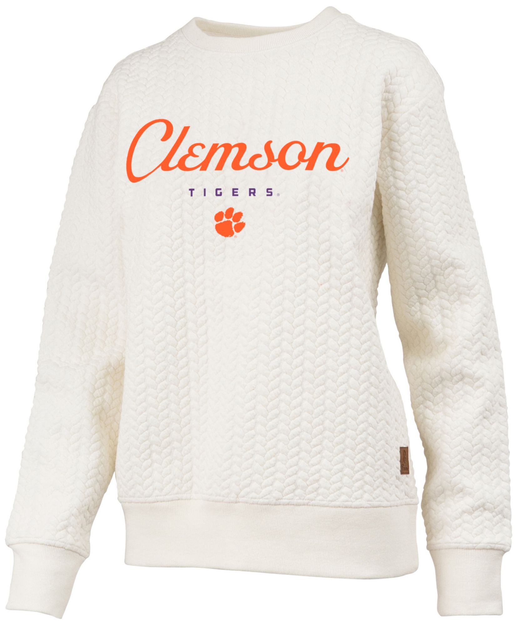 Pressbox Women's Clemson Tigers Textured Crewneck Sweatshirt