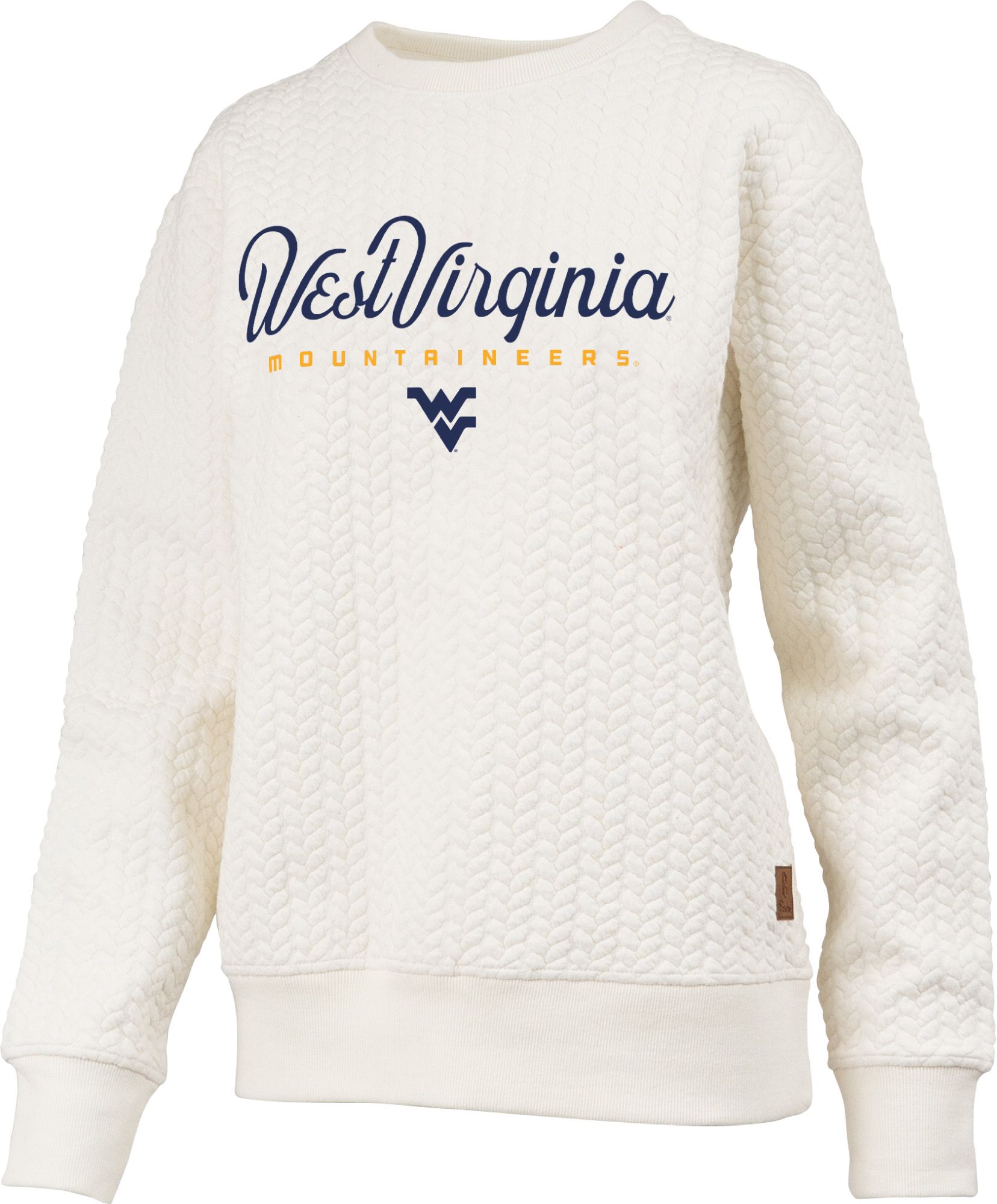 Pressbox Women's West Virginia Mountaineers Textured Crewneck Sweatshirt