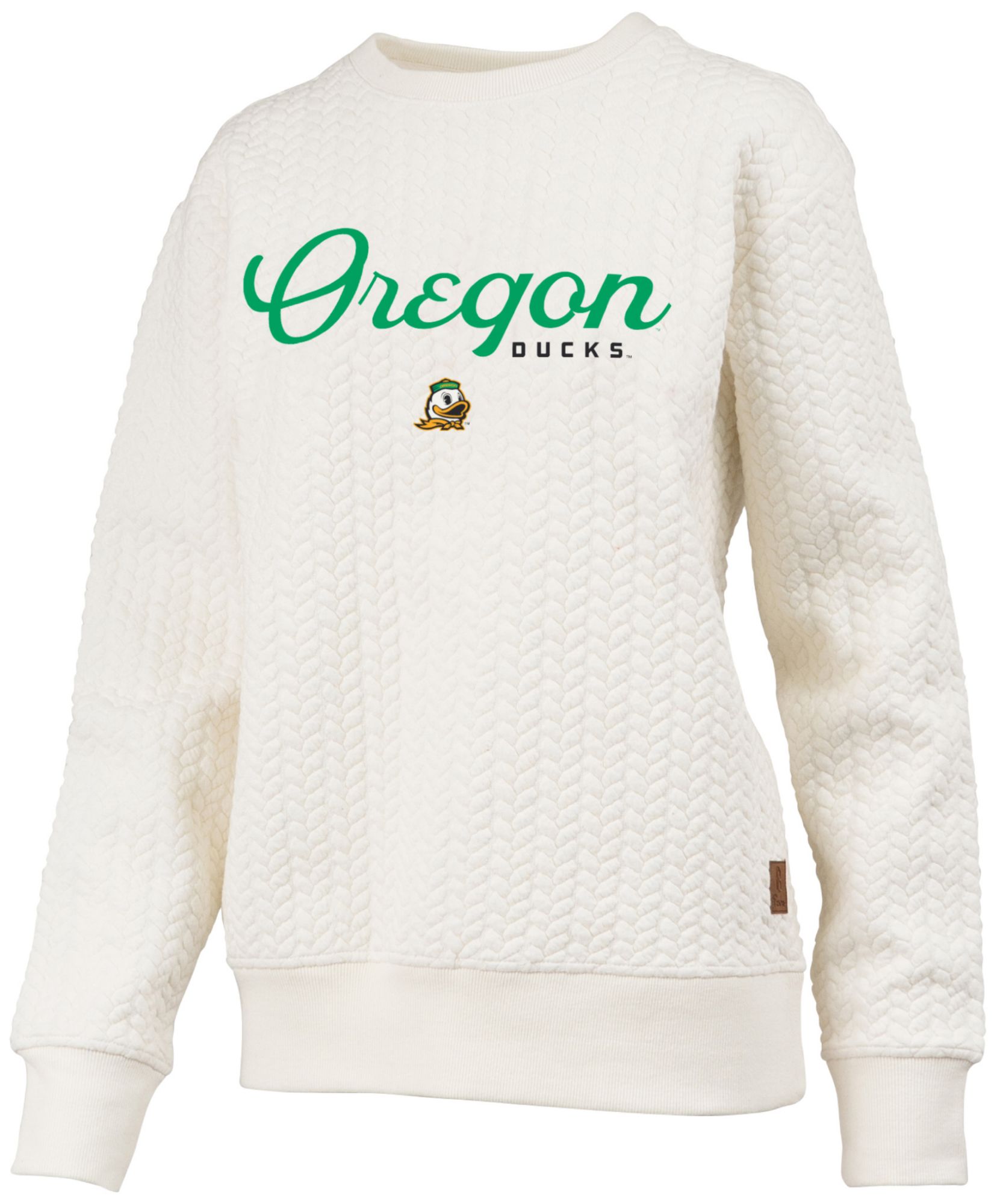 Pressbox Women's Oregon Ducks Textured Crewneck Sweatshirt