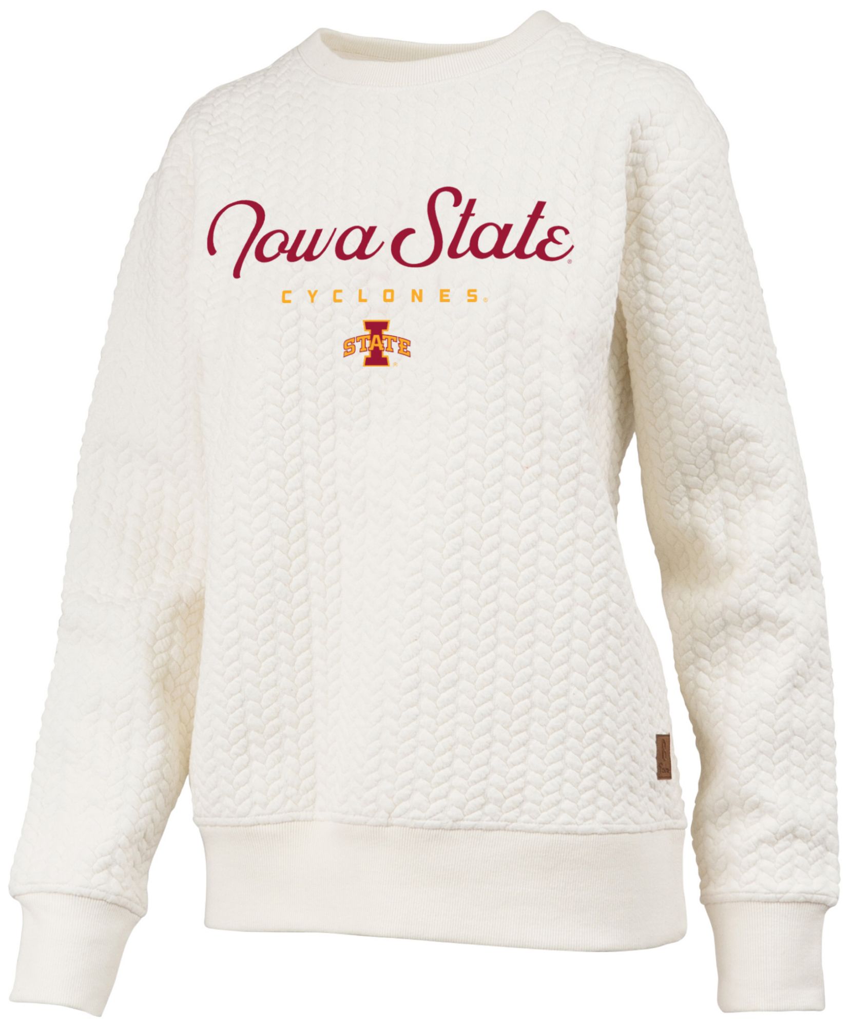 Pressbox Women's Iowa State Cyclones Textured Crewneck Sweatshirt