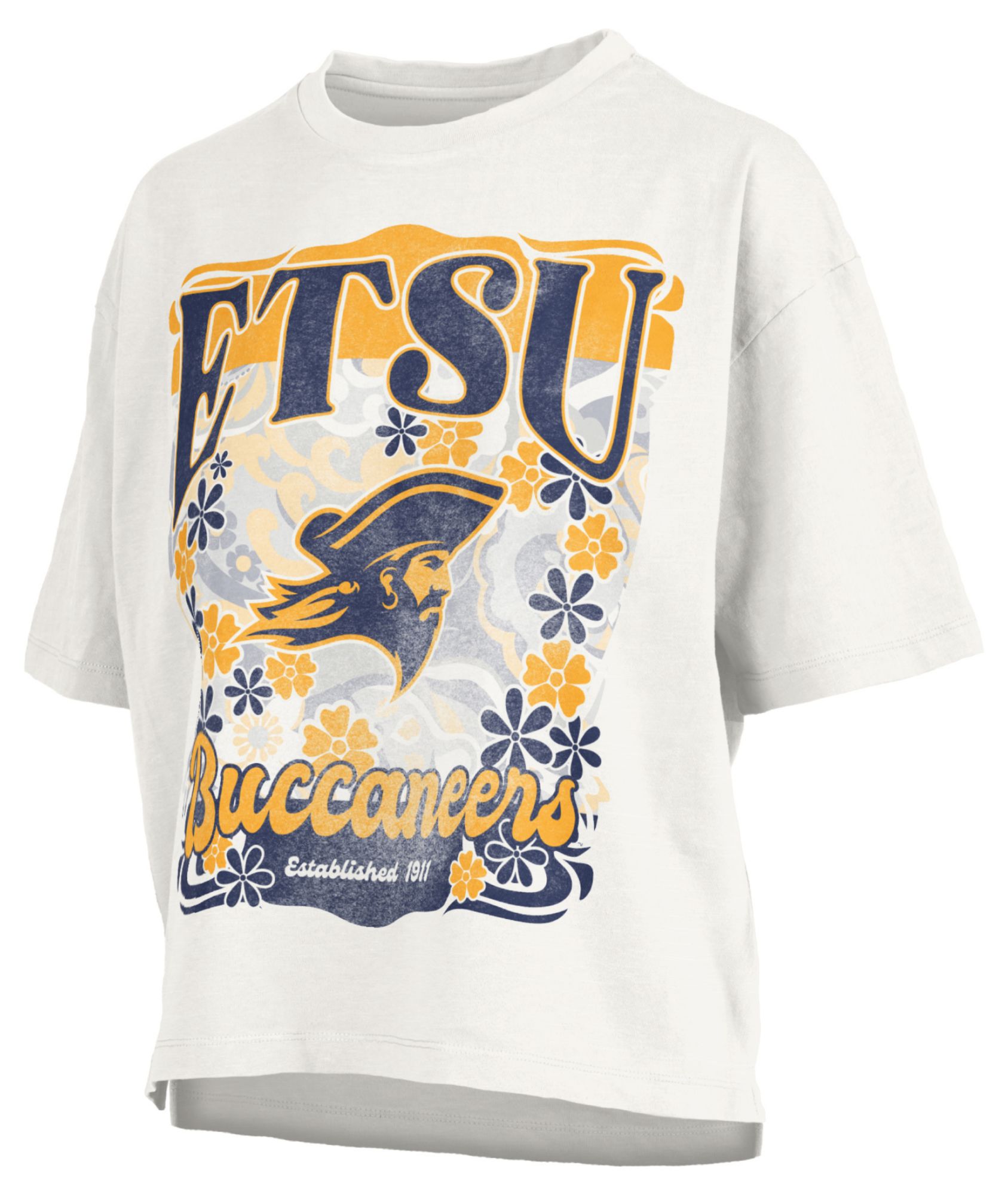 Pressbox Women's East Tennessee State Buccaneers White Marley T-Shirt