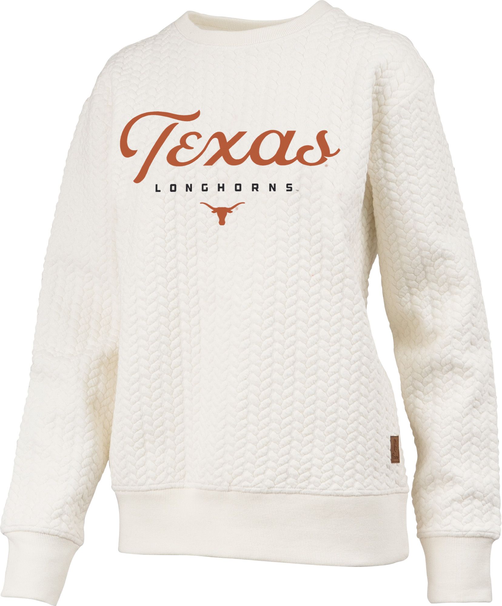 Pressbox Women's Texas Longhorns Textured Crewneck Sweatshirt