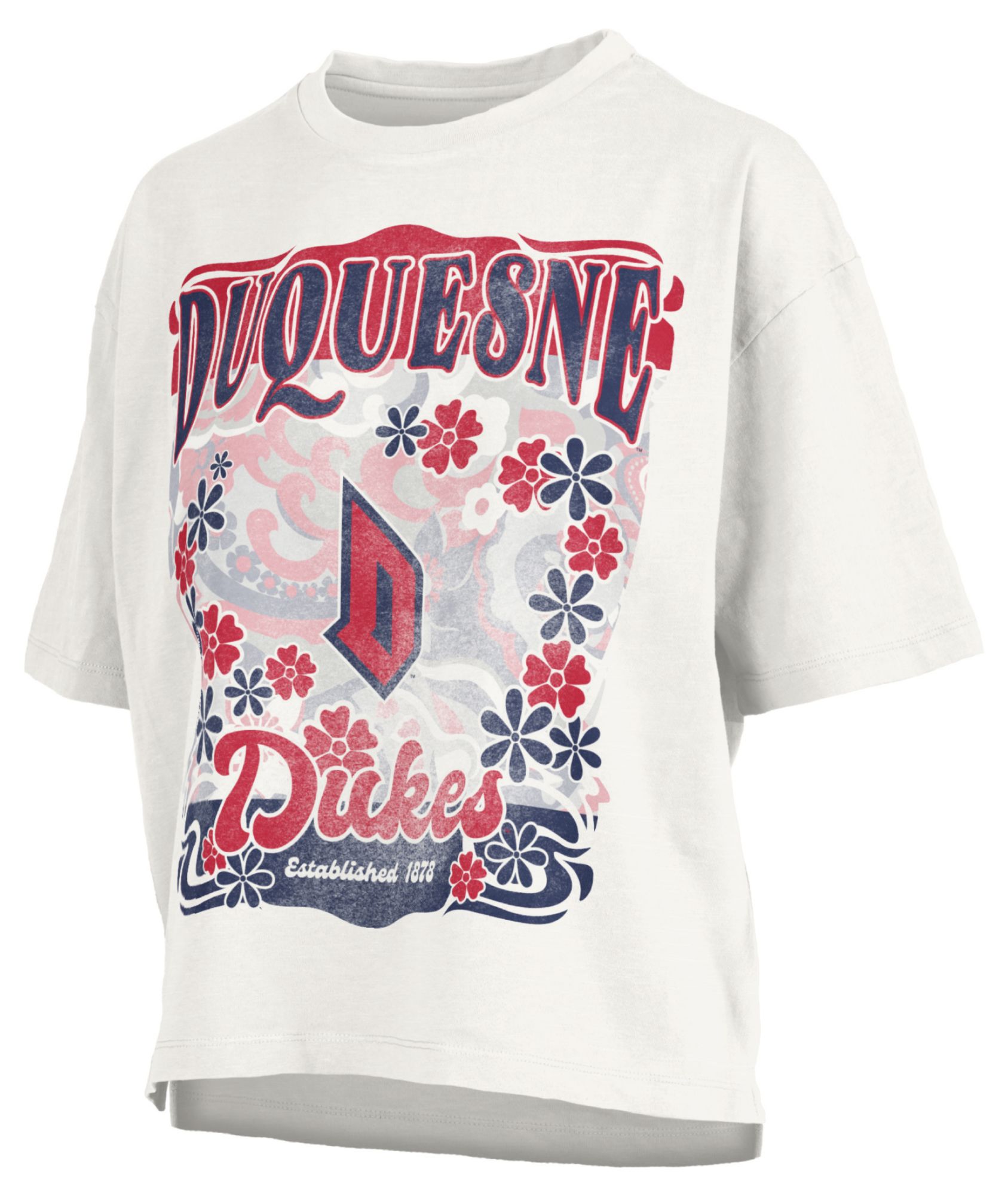 Pressbox Women's Duquesne Dukes White Marley T-Shirt