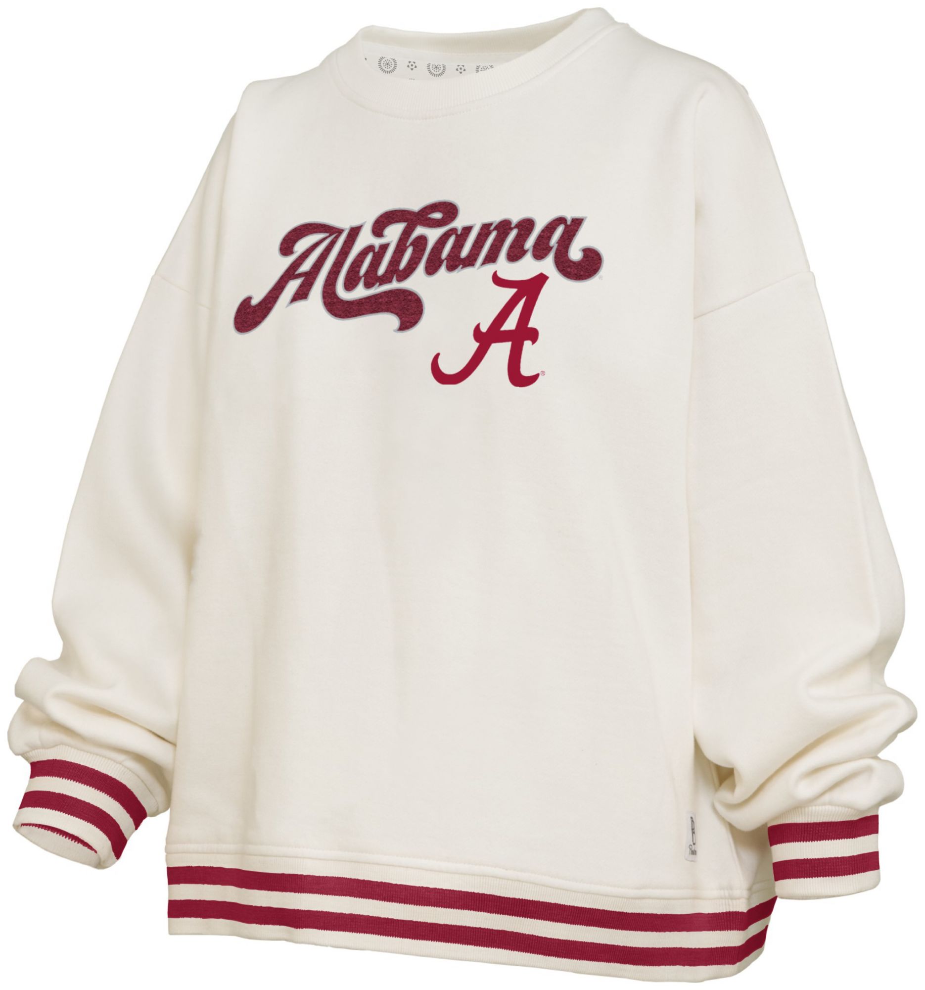 Pressbox Women's Alabama Crimson Tide White Chenille Crewneck Sweatshirt, XL