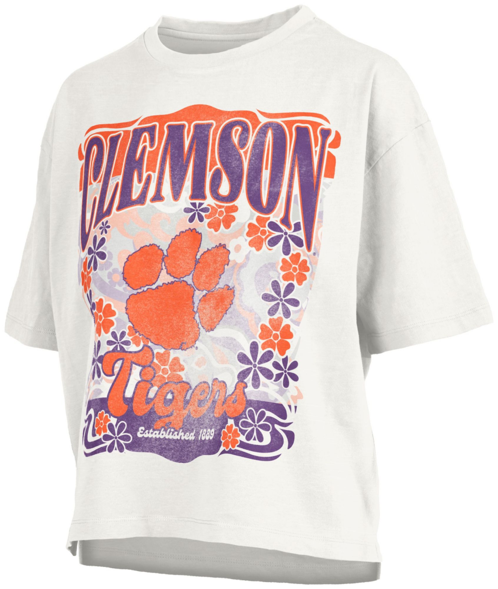 Pressbox Women's Clemson Tigers White Marley T-Shirt