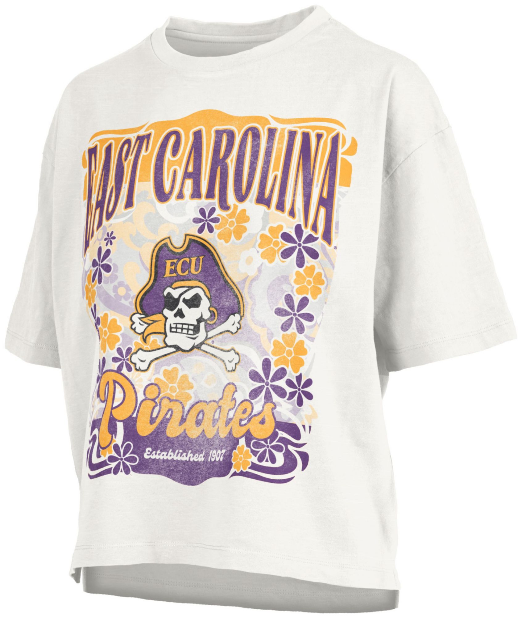 Pressbox Women's East Carolina Pirates White Marley T-Shirt