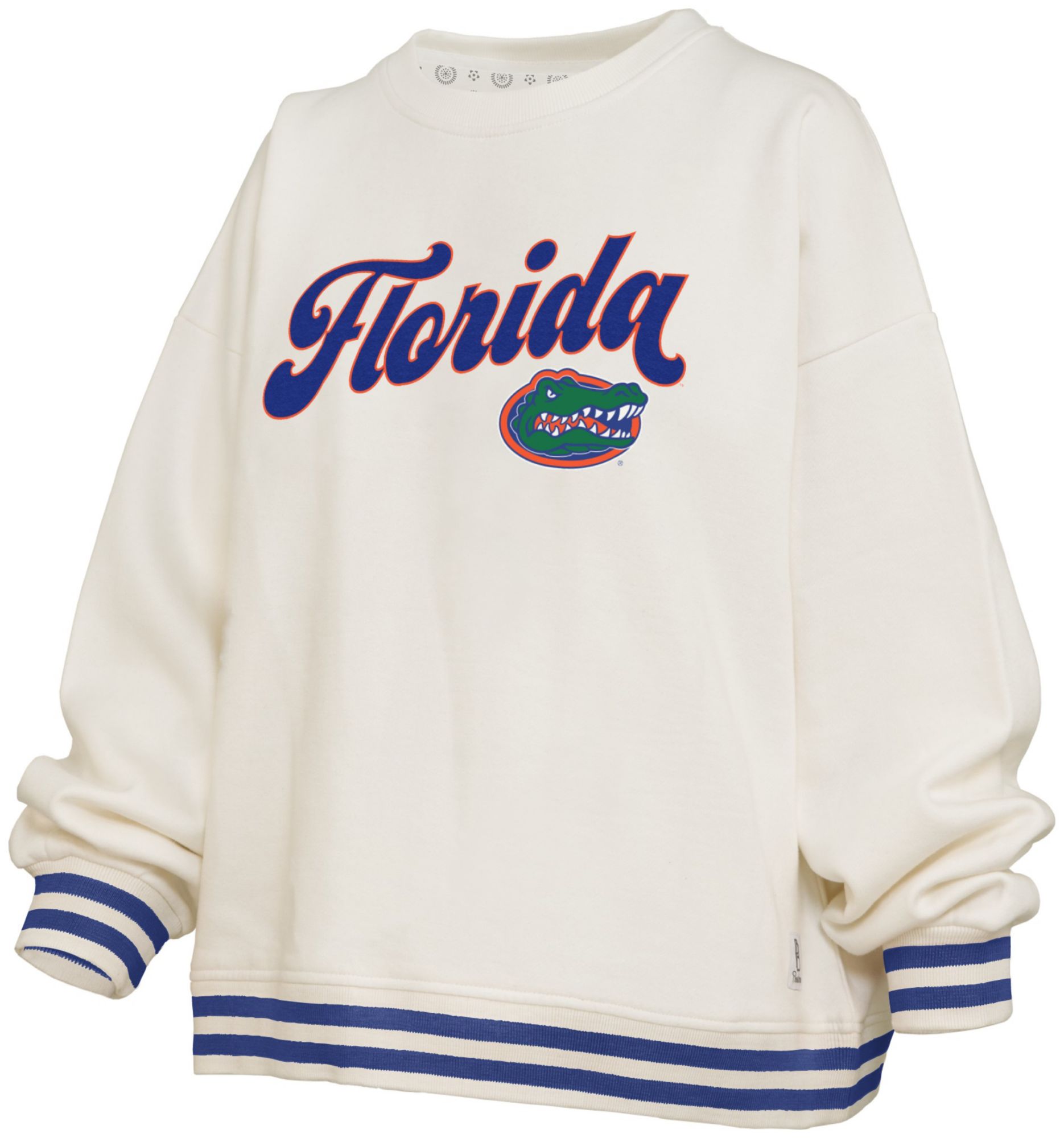 Pressbox Women's Florida Gators White Chenille Crewneck Sweatshirt, XL