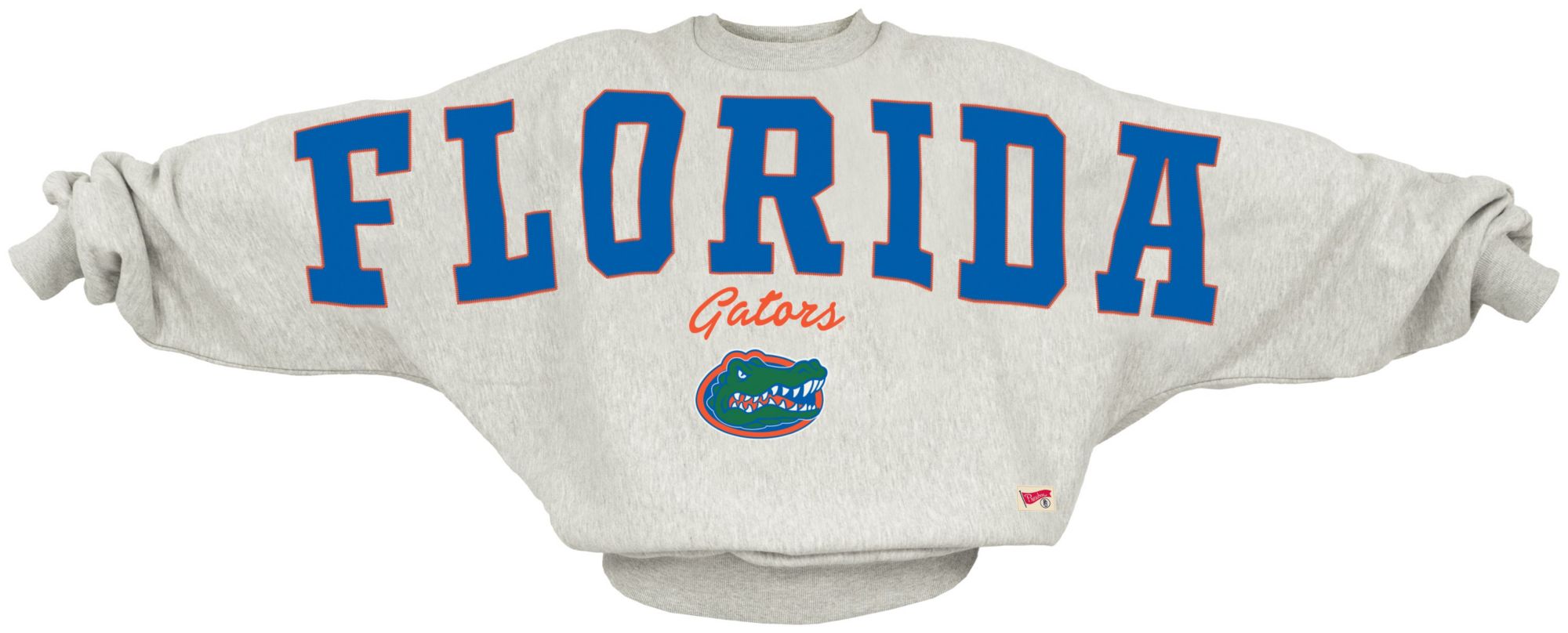 Pressbox Women's Florida Gators White Flannigan Oversized Crewneck Sweatshirt