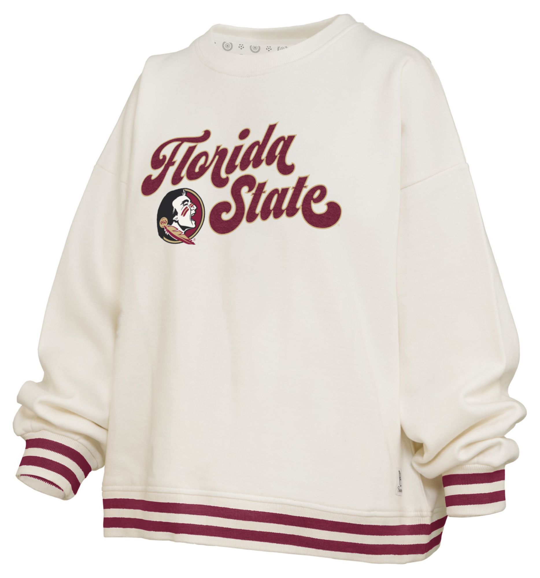Pressbox Women's Florida State Seminoles White Chenille Crewneck Sweatshirt, XL
