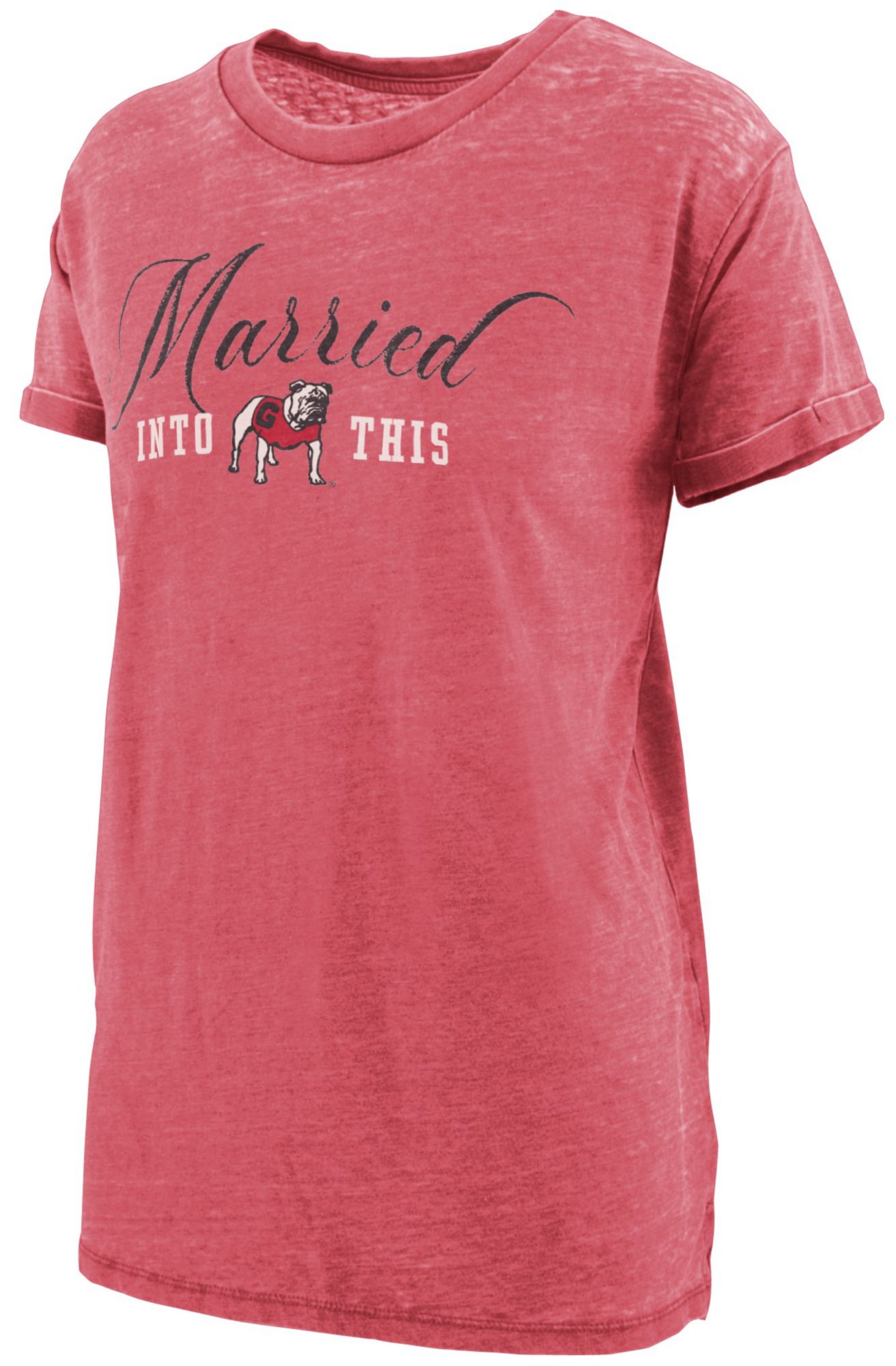 Pressbox Women's Georgia Bulldogs Red Married Into This T-Shirt