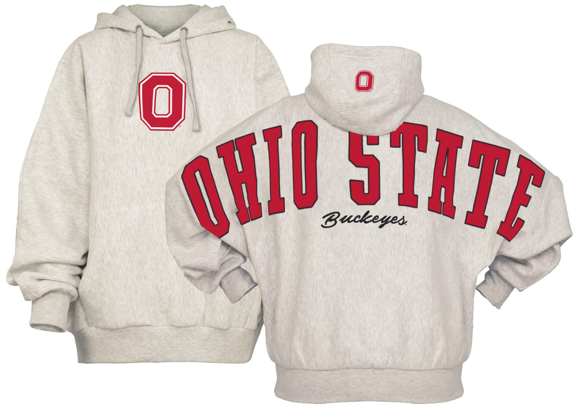 Pressbox Women's Ohio State Buckeyes Grey Belvedere Oversized Hoodie