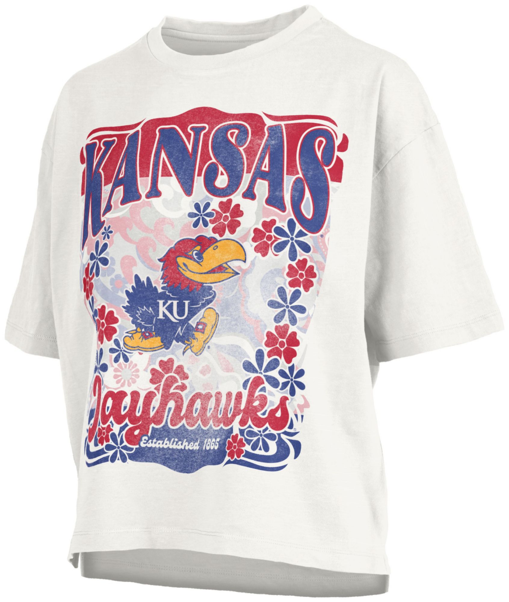 Pressbox Women's Kansas Jayhawks White Marley T-Shirt
