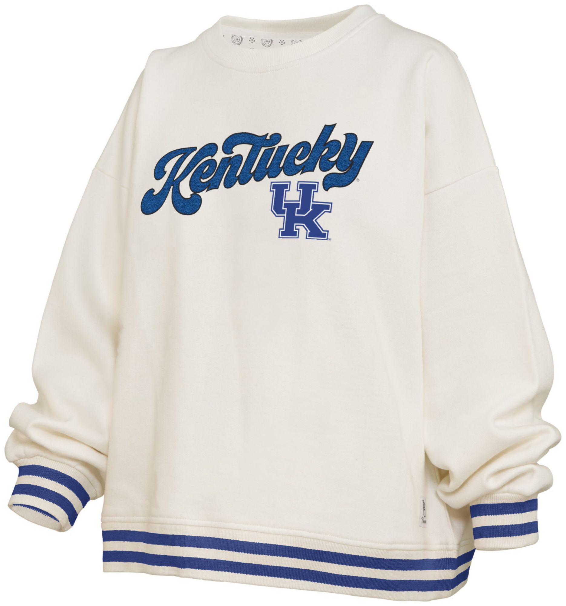 Pressbox Women's Kentucky Wildcats White Chenille Crewneck Sweatshirt