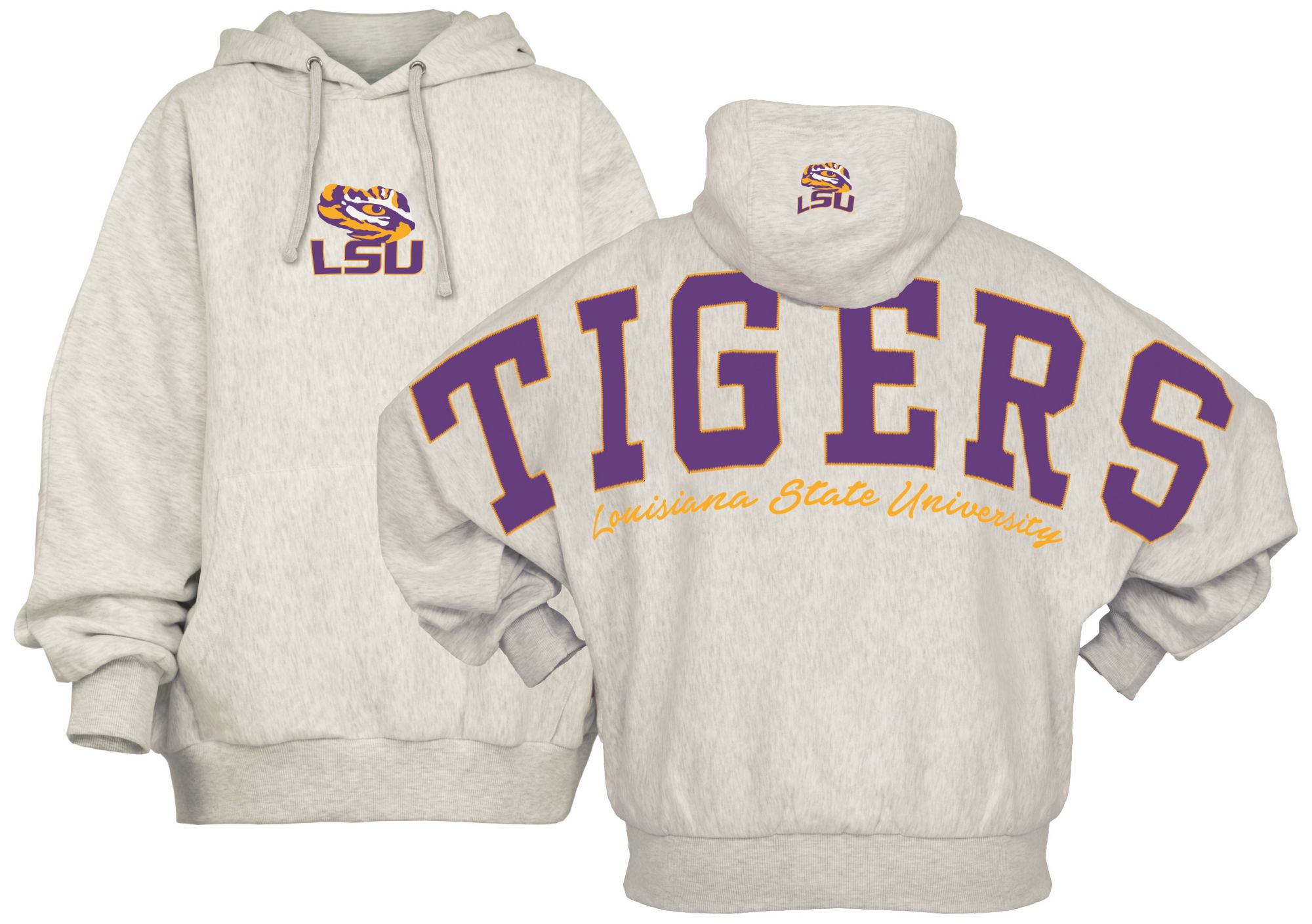 Pressbox Women's LSU Tigers Grey Belvedere Hoodie
