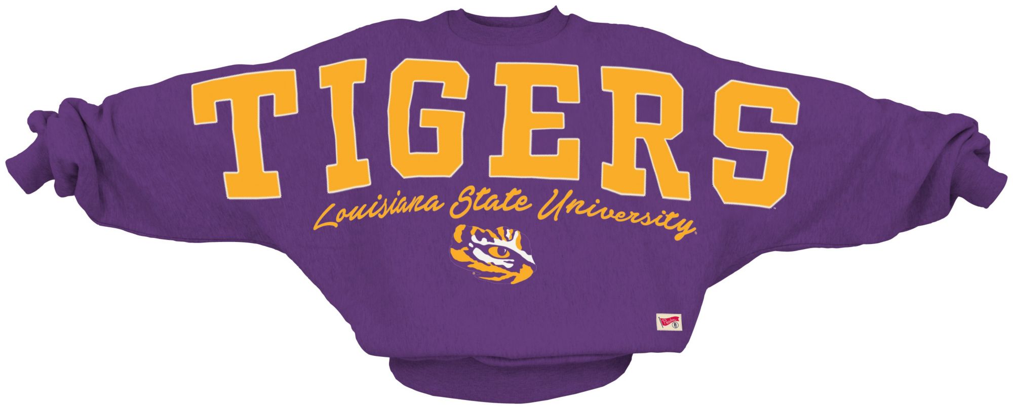 Pressbox Women's LSU Tigers Purple Flannigan Oversized Crewneck Sweatshirt