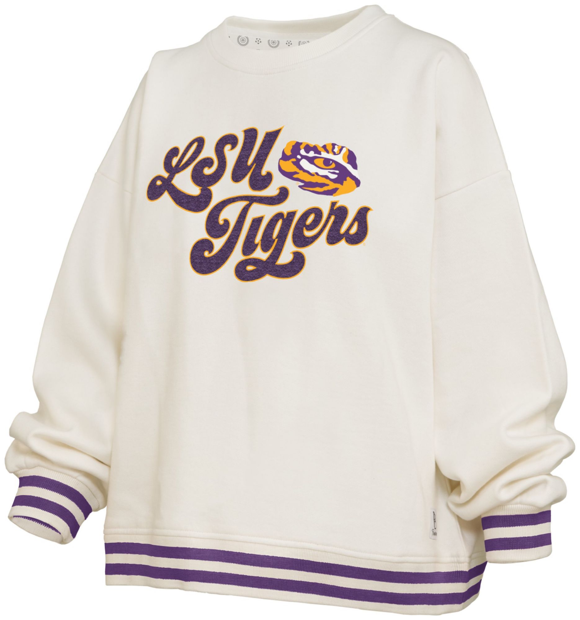 Pressbox Women's LSU Tigers Bonanza Chenille Oversized Crewneck