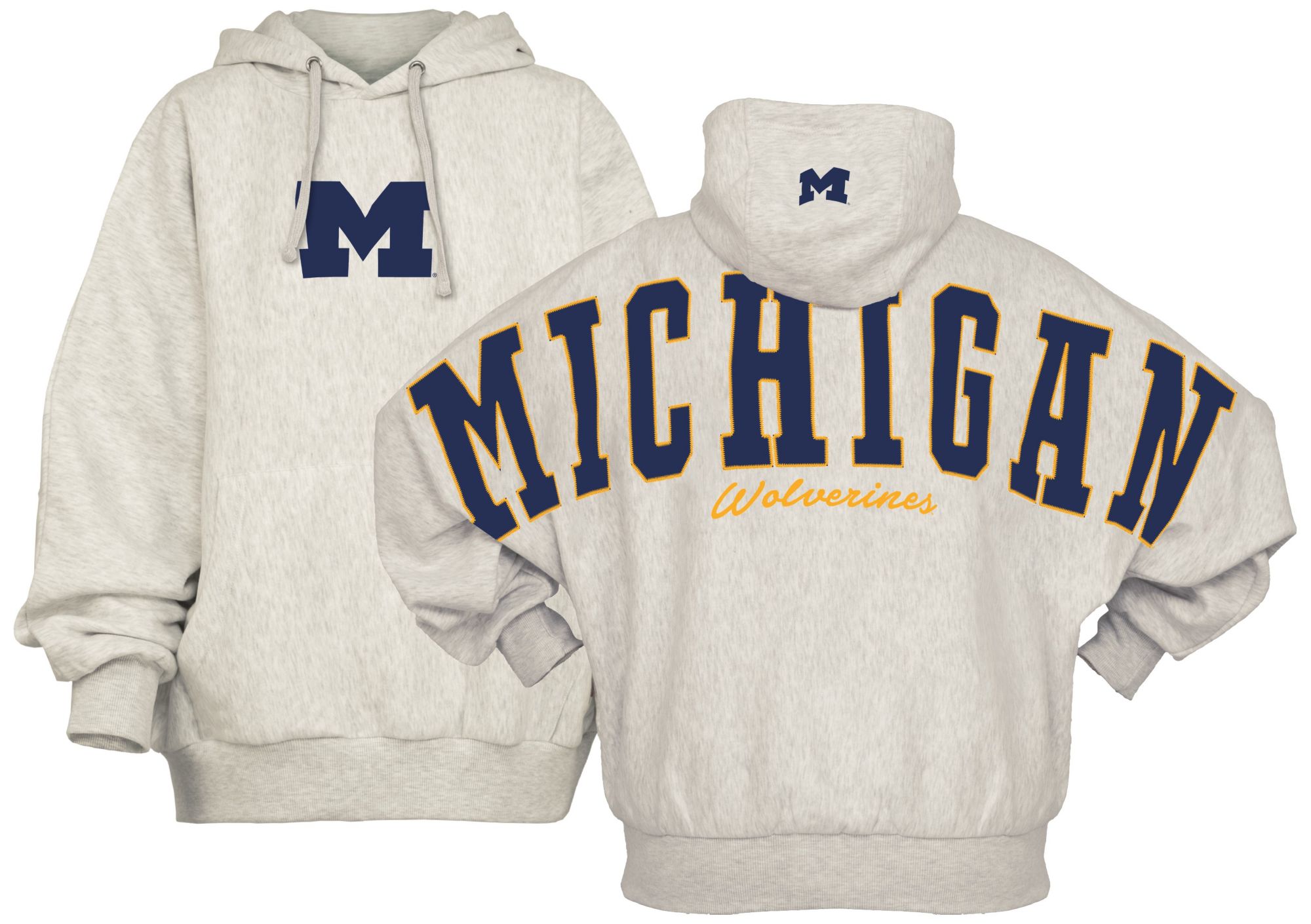 Pressbox Women's Michigan Wolverines Grey Belvedere Oversized Hoodie