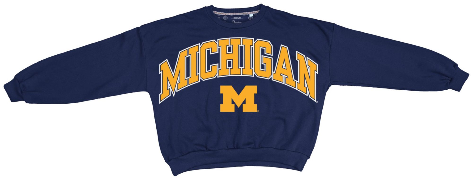 Pressbox Women's Michigan Wolverines Navy Janise Crewneck Sweatshirt